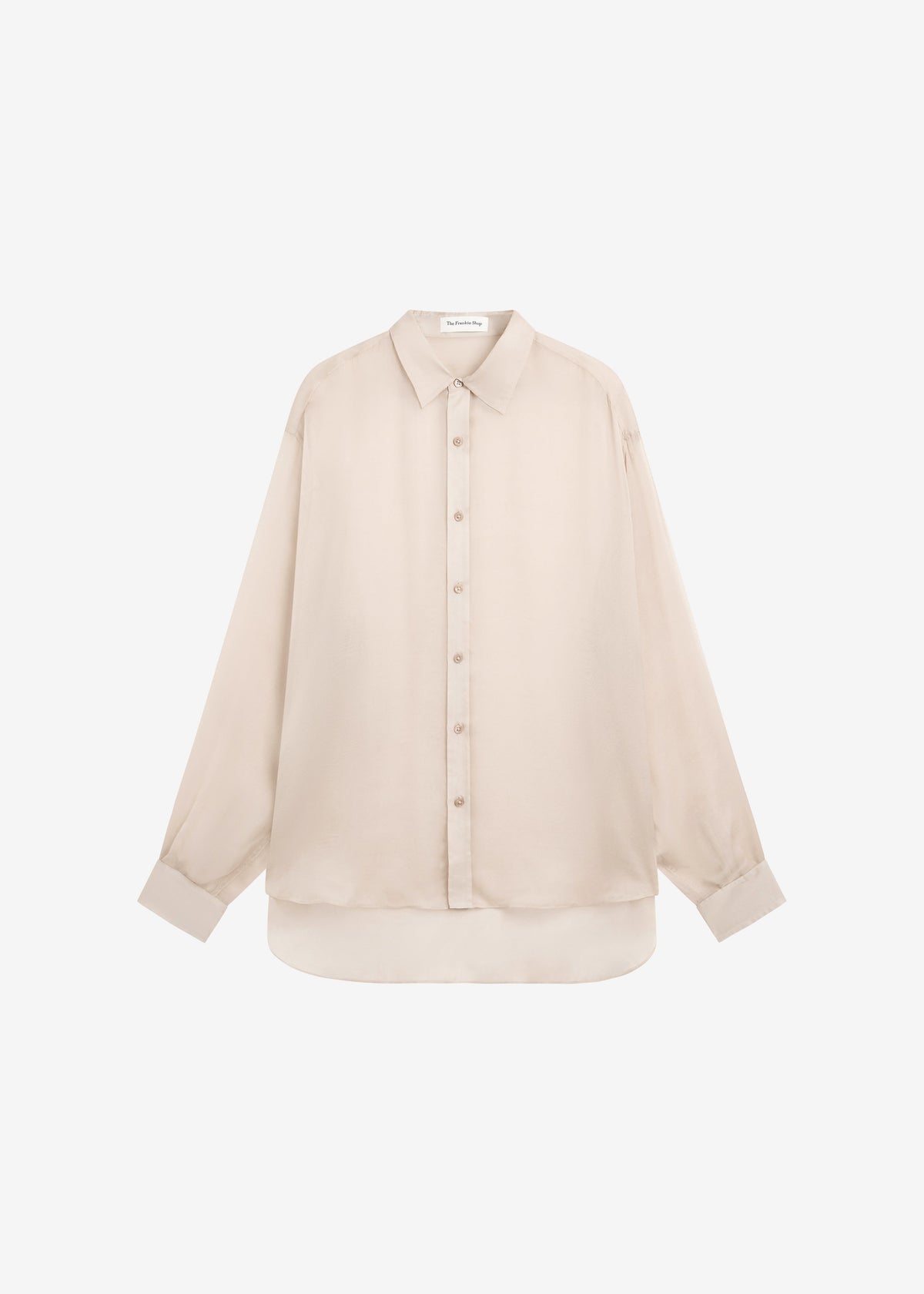 Oria Sheer Silk Chiffon Shirt - Beige - 11