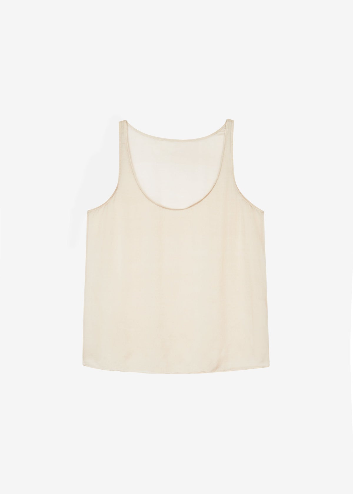 Oria Sheer Silk Chiffon Tank - Beige - 7