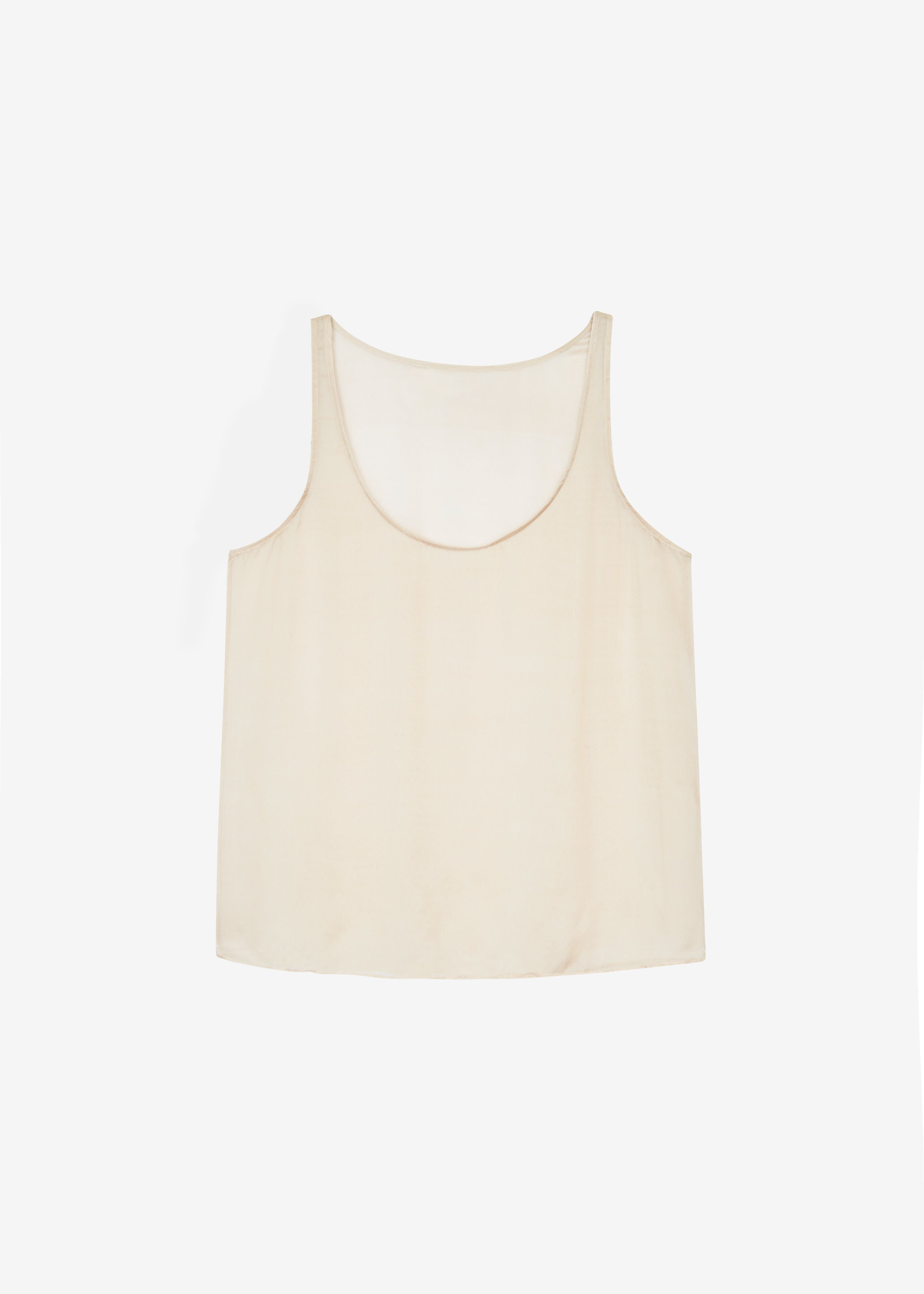 Oria Sheer Silk Chiffon Tank - Beige - 7