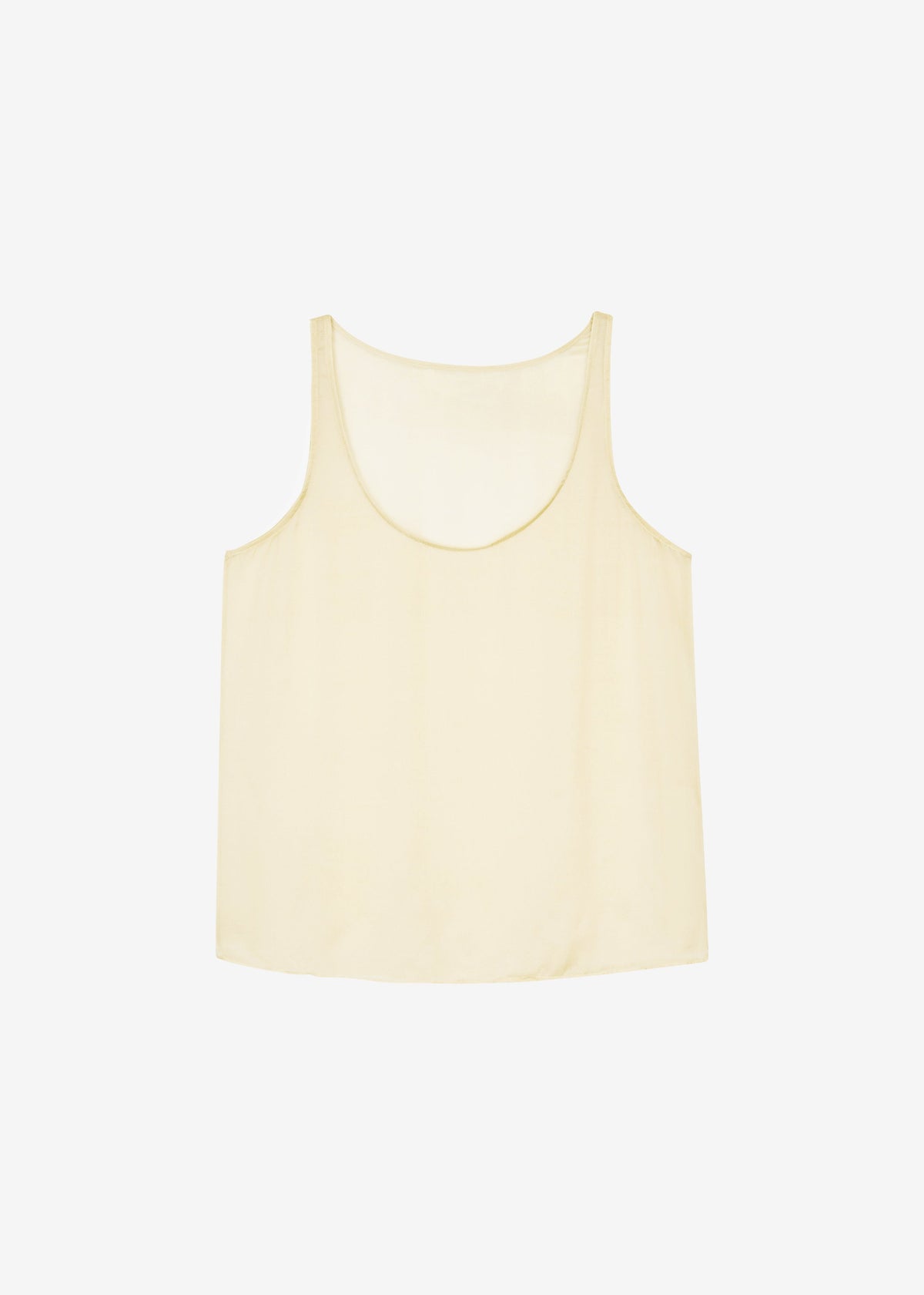Oria Sheer Silk Chiffon Tank - Pale Yellow - 9