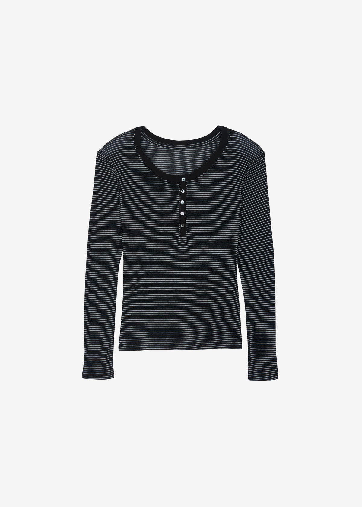 Orlen Fine Knit Top - Black/White Stripe - 8