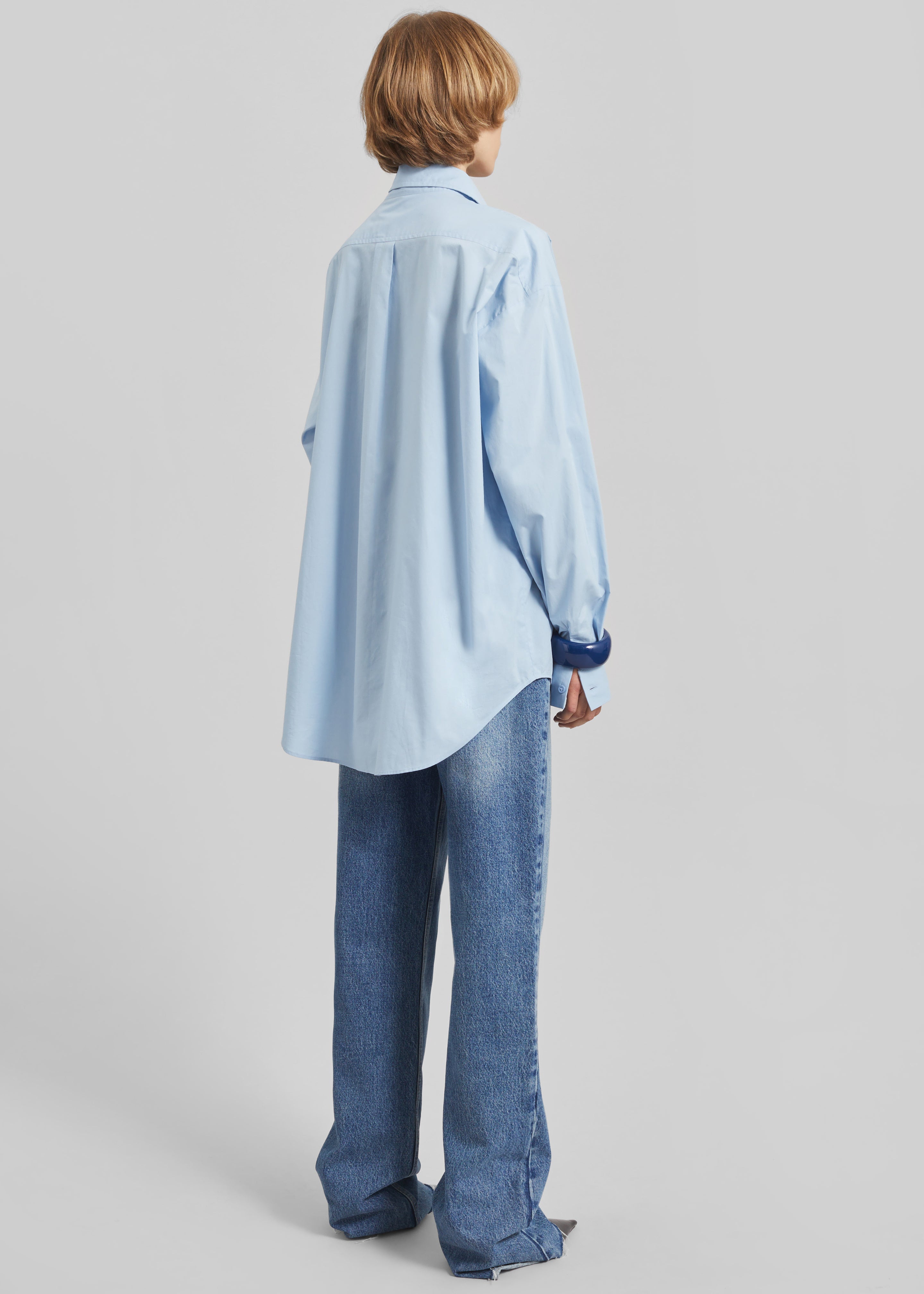 Ornella Side Button-Up Shirt - Light Blue - 7