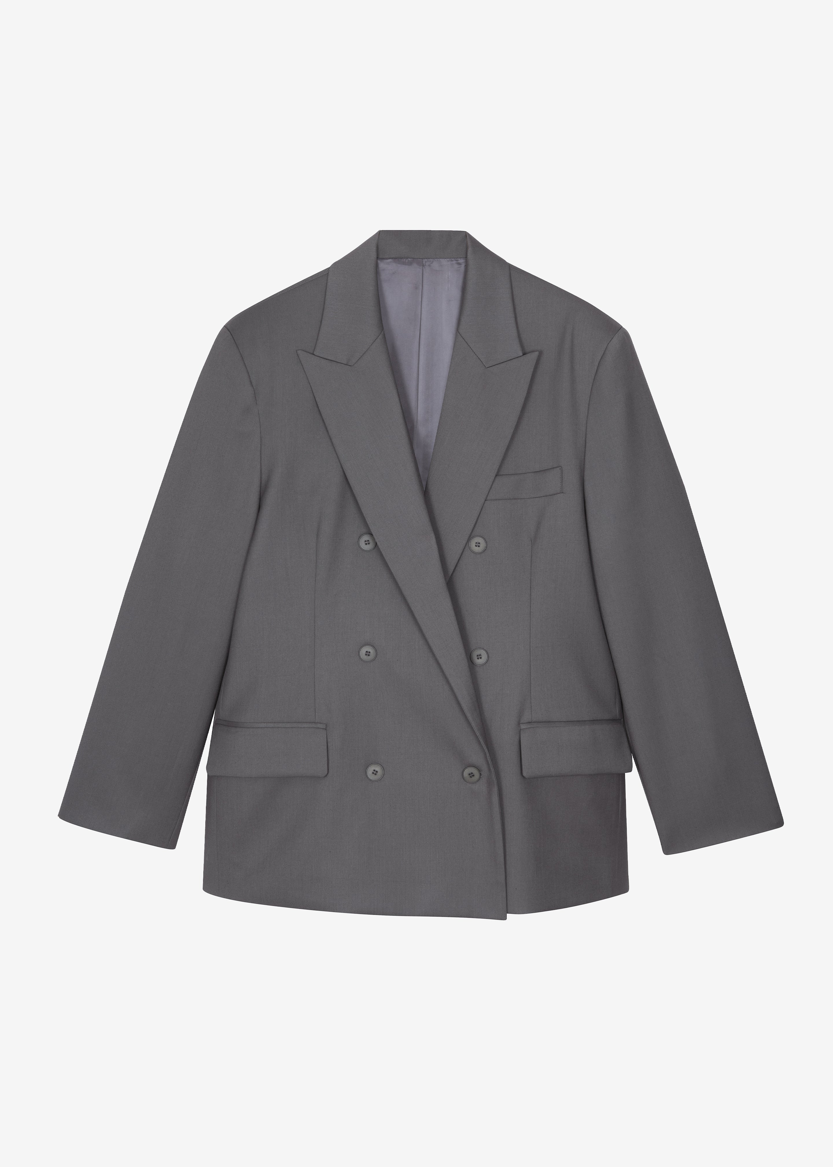 Orsay Boxy Double Breasted Blazer - Dark Grey - 9