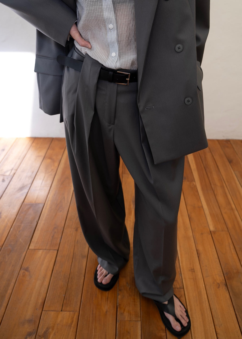 Orsay Pleated Trousers - Dark Grey - 7
