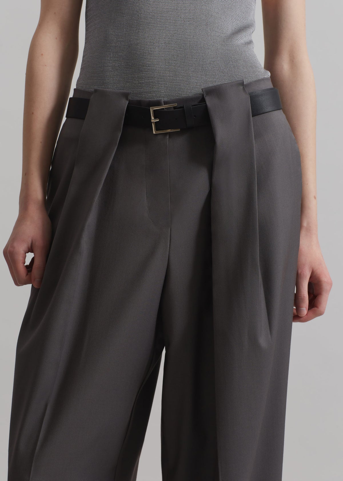 Orsay Pleated Trousers - Dark Grey - 2