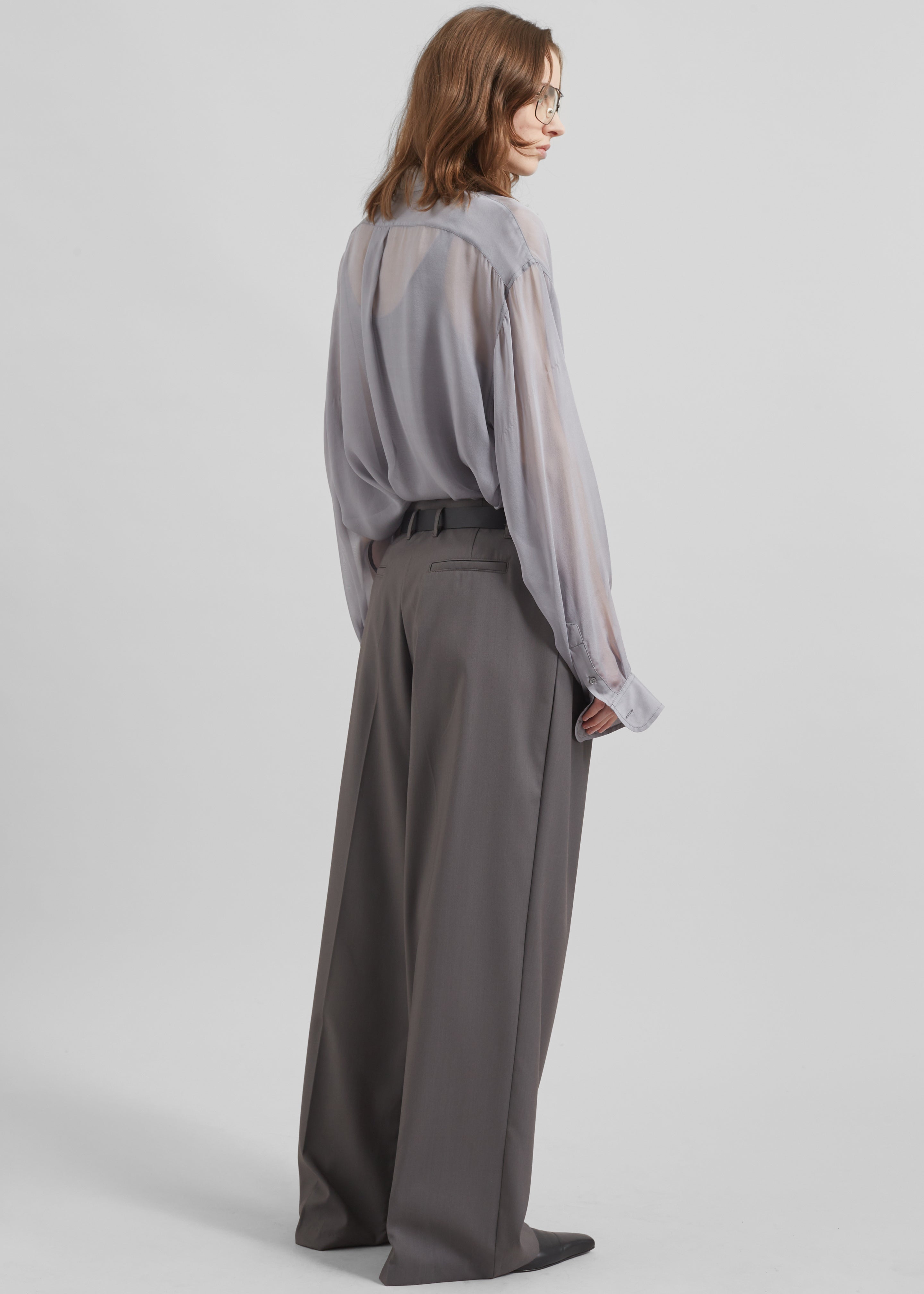 Orsay Pleated Trousers - Dark Grey - 8