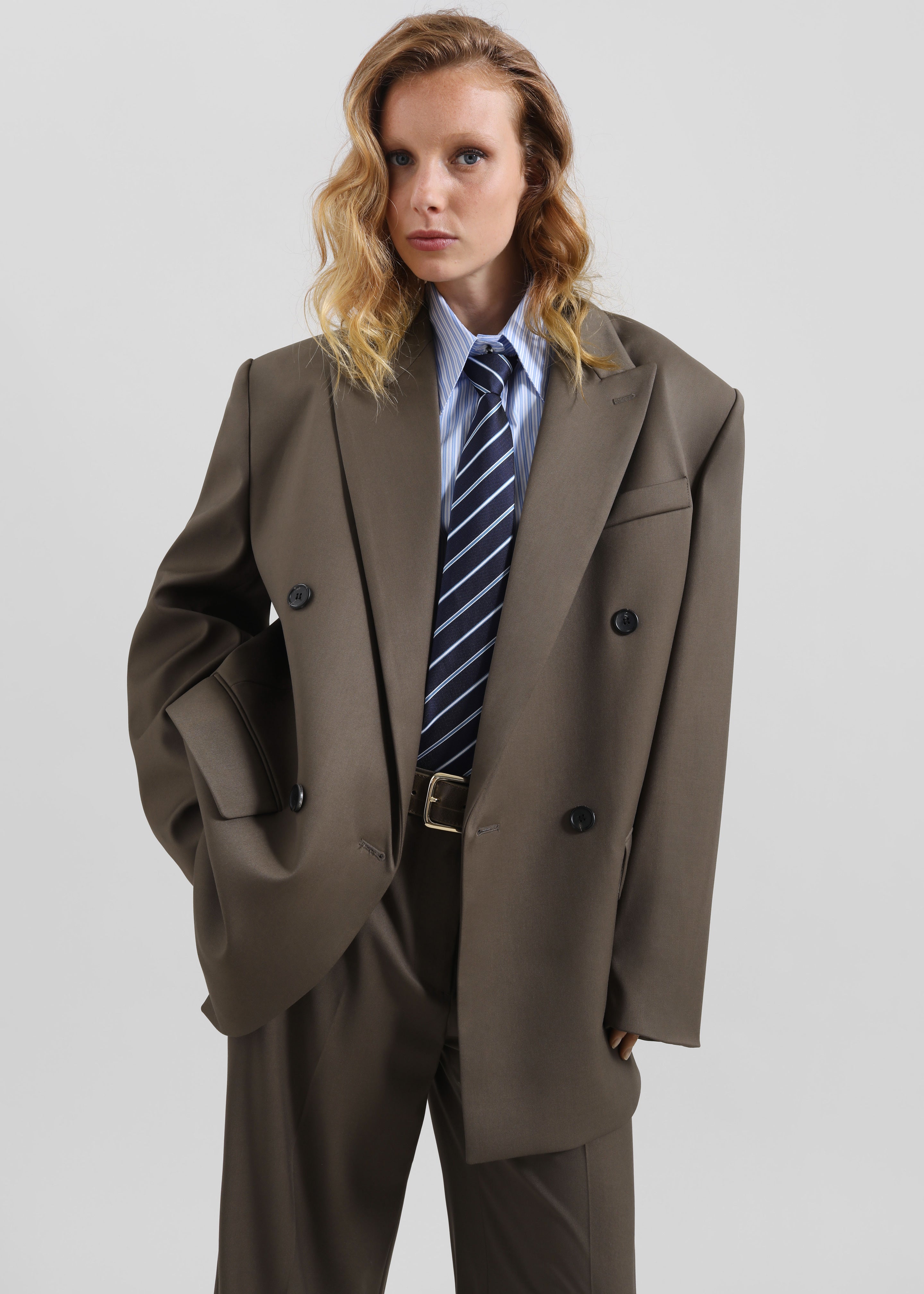 Pallen Double Breasted Blazer - Brown - 6