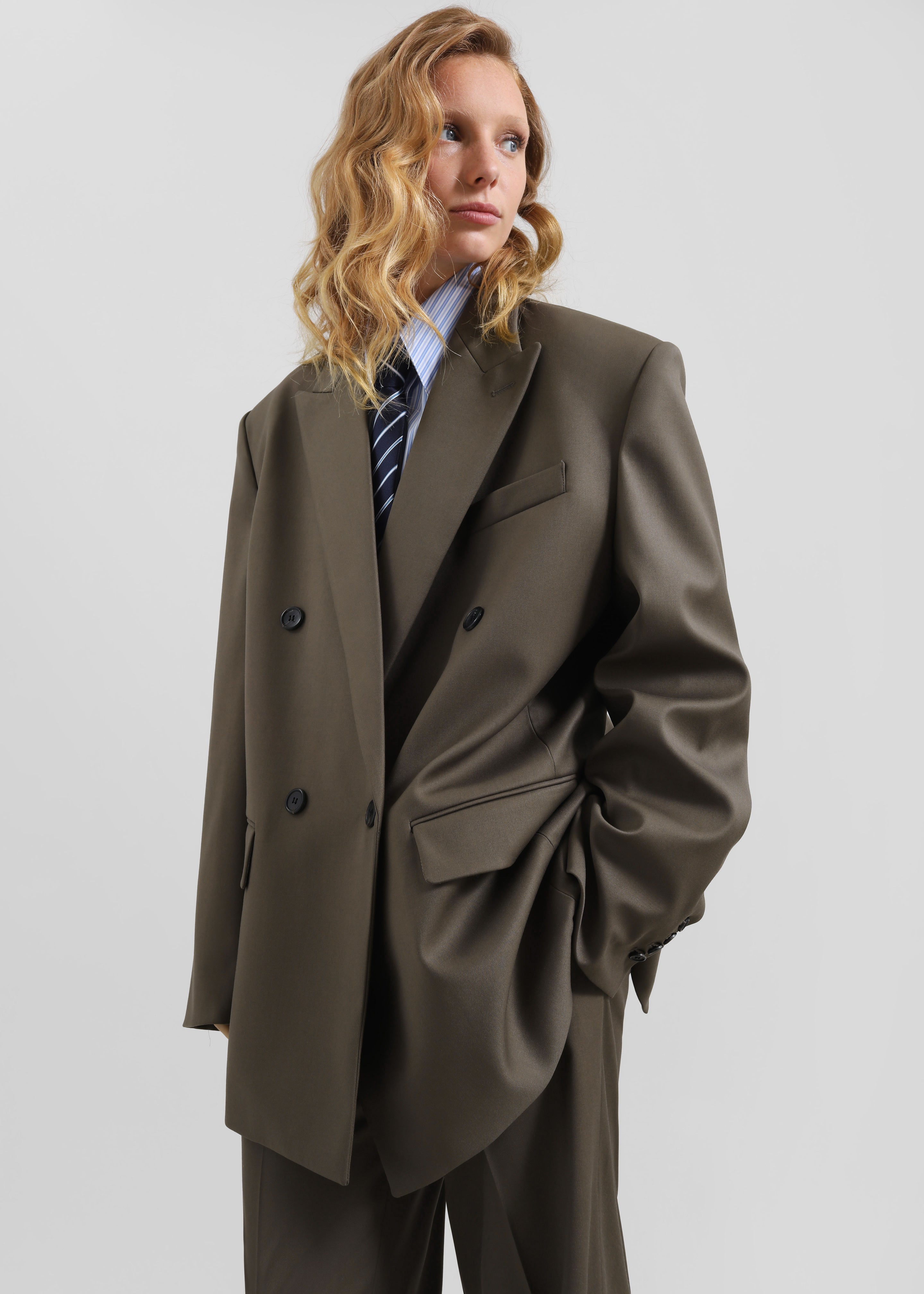 Pallen Double Breasted Blazer - Brown - 10
