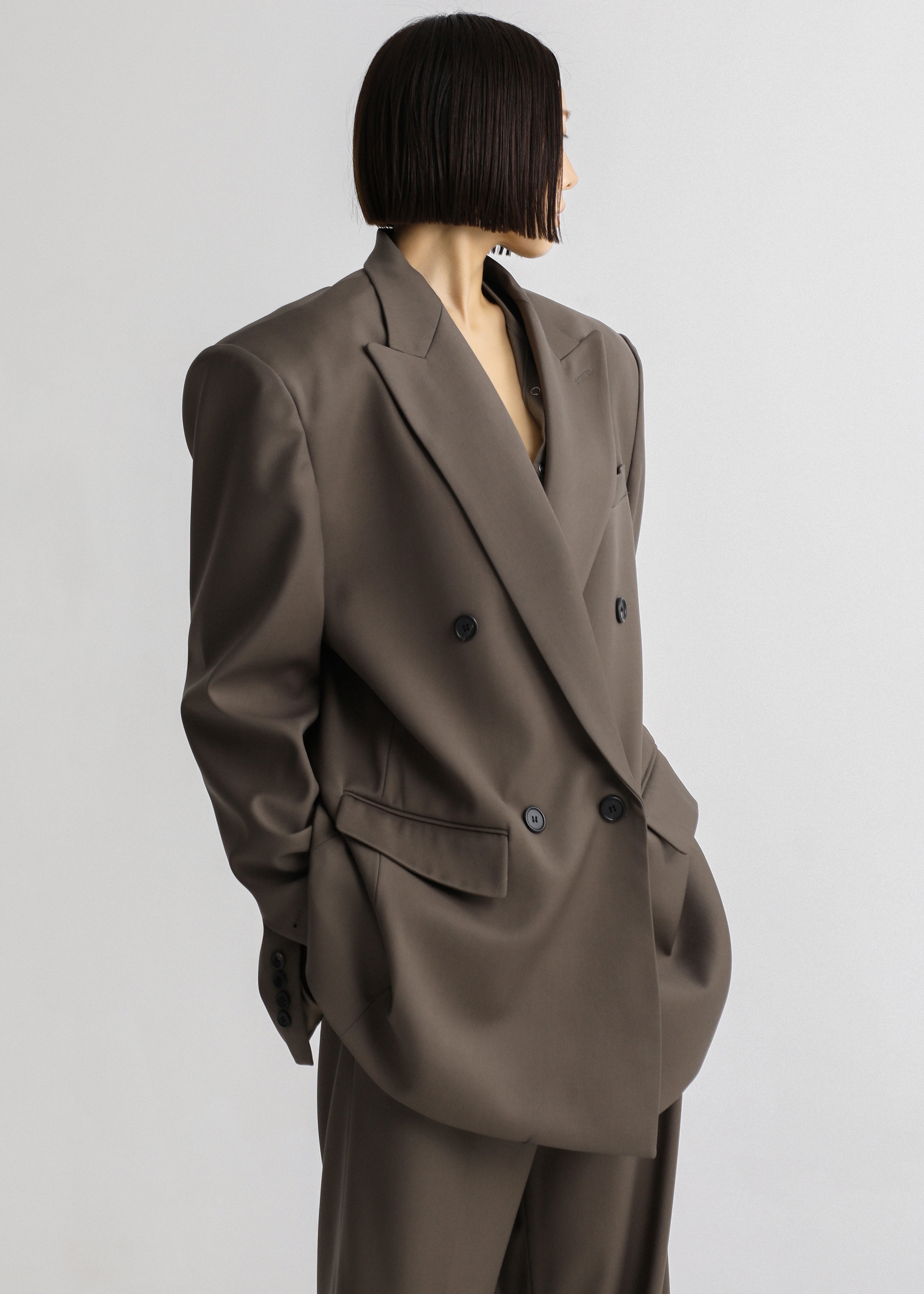 Pallen Double Breasted Blazer - Brown - 15
