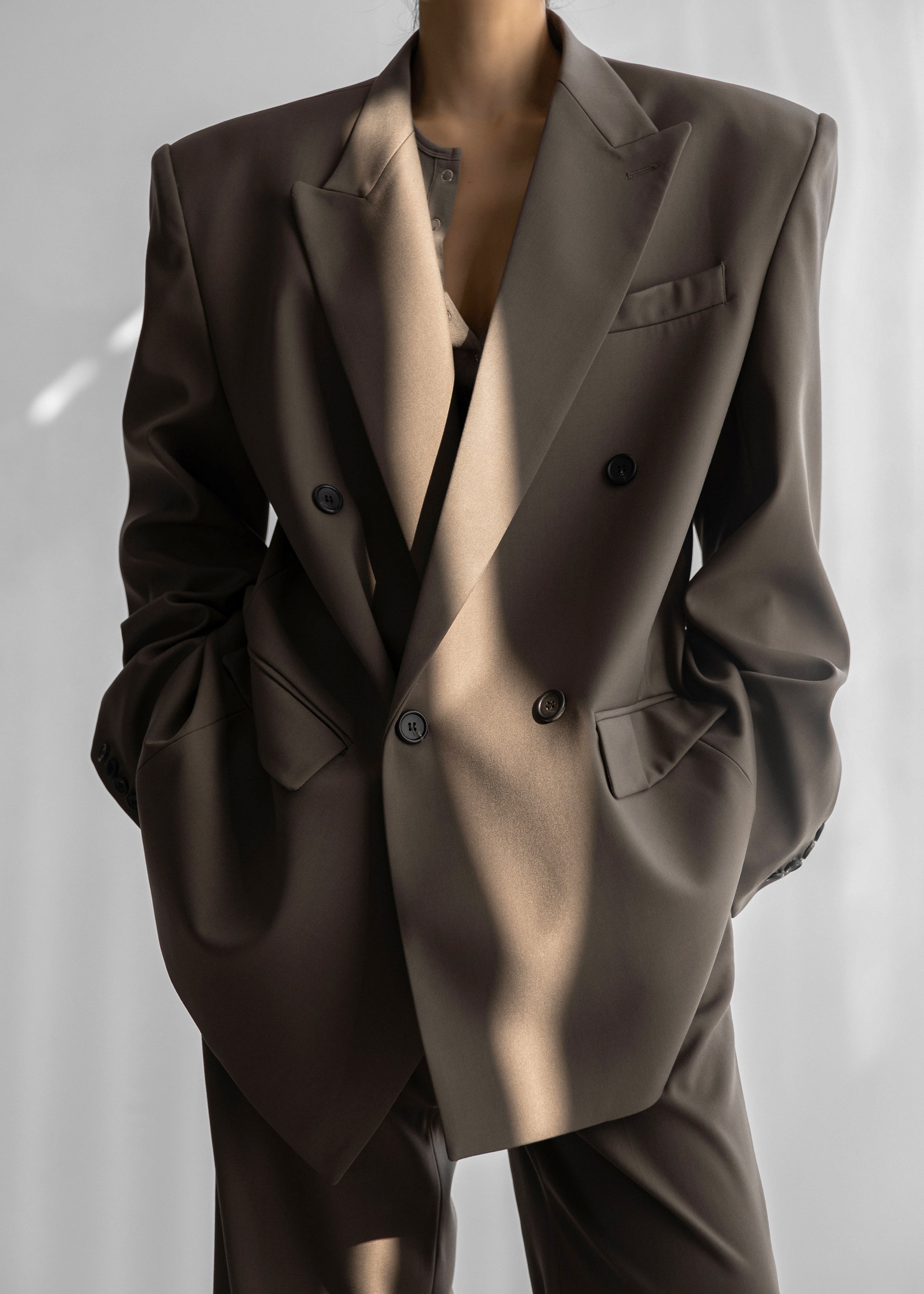 Pallen Double Breasted Blazer - Brown - 8