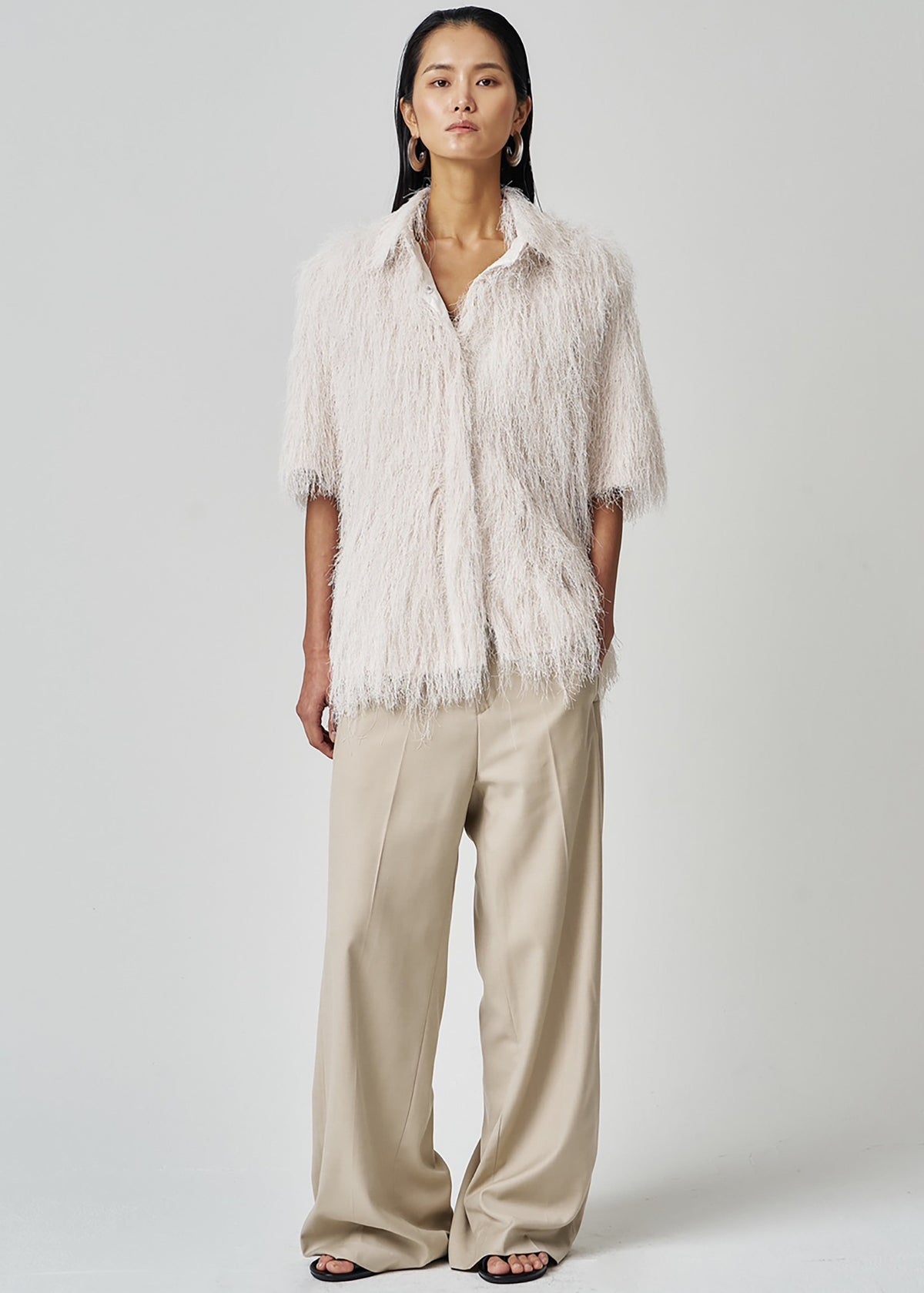 Paolina Fringed Shirt - White - 10