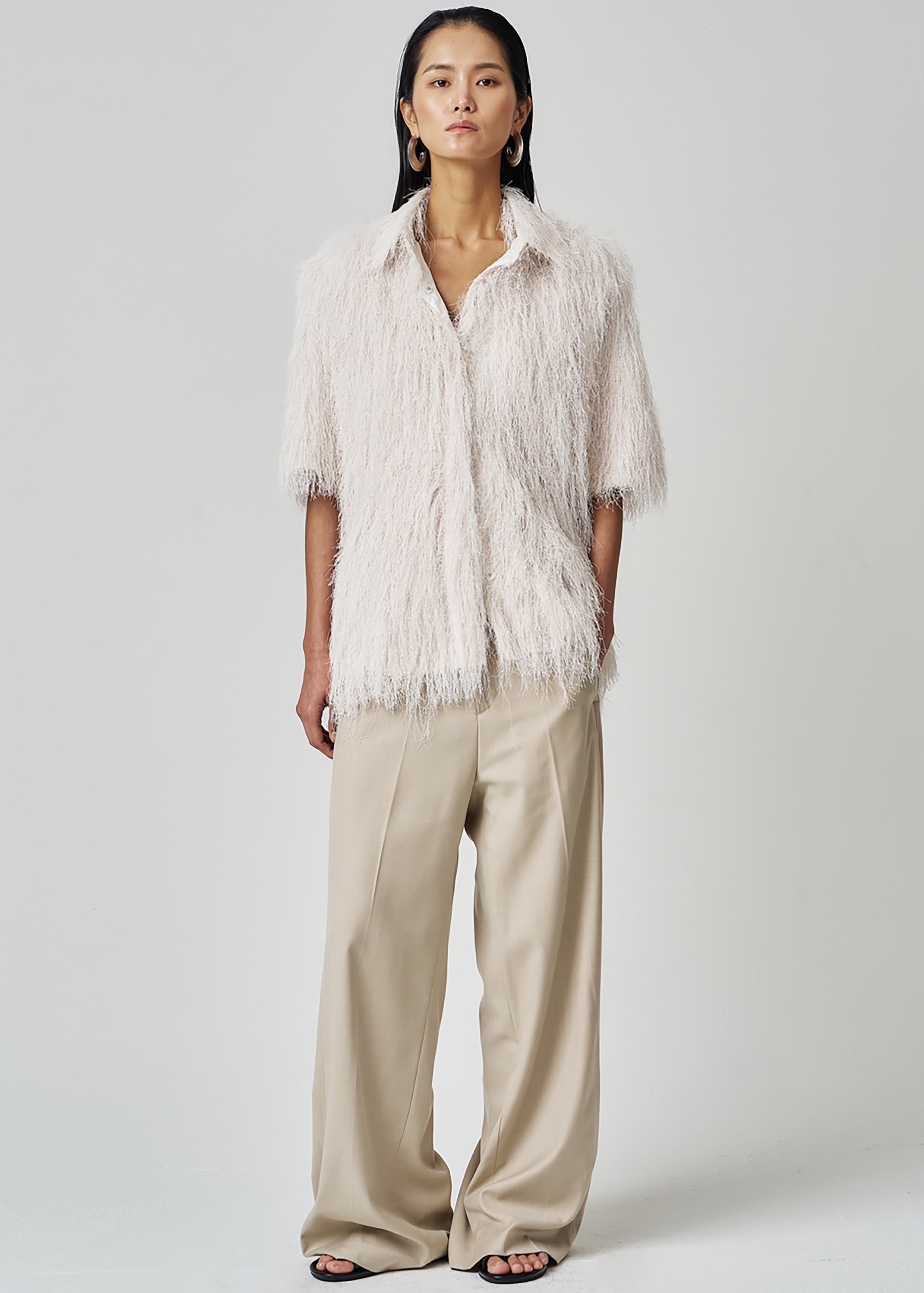 Paolina Fringed Shirt - White - 10