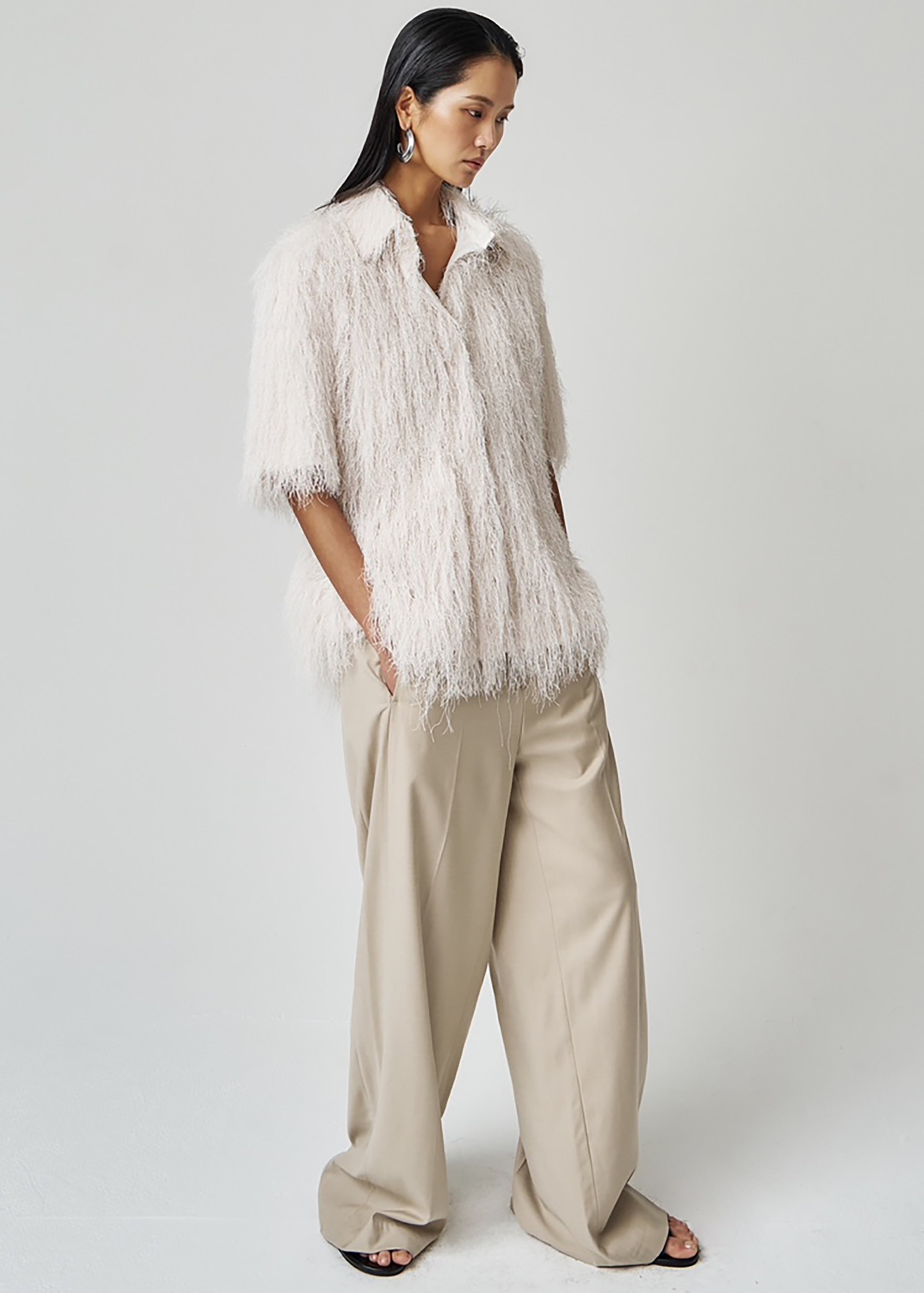 Paolina Fringed Shirt - White - 6
