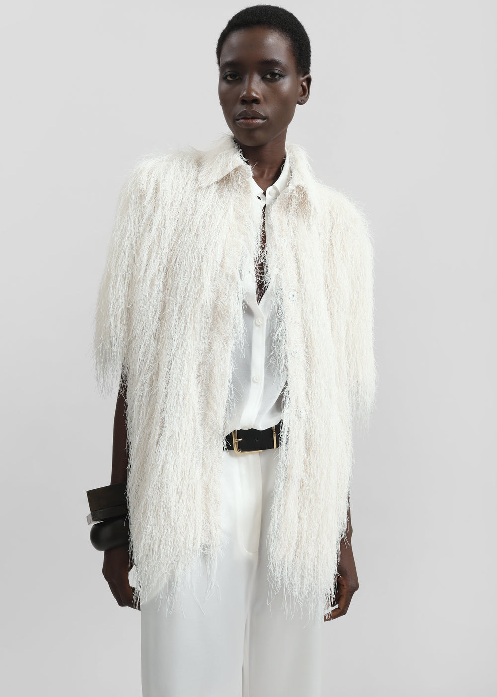 Paolina Fringed Shirt - White