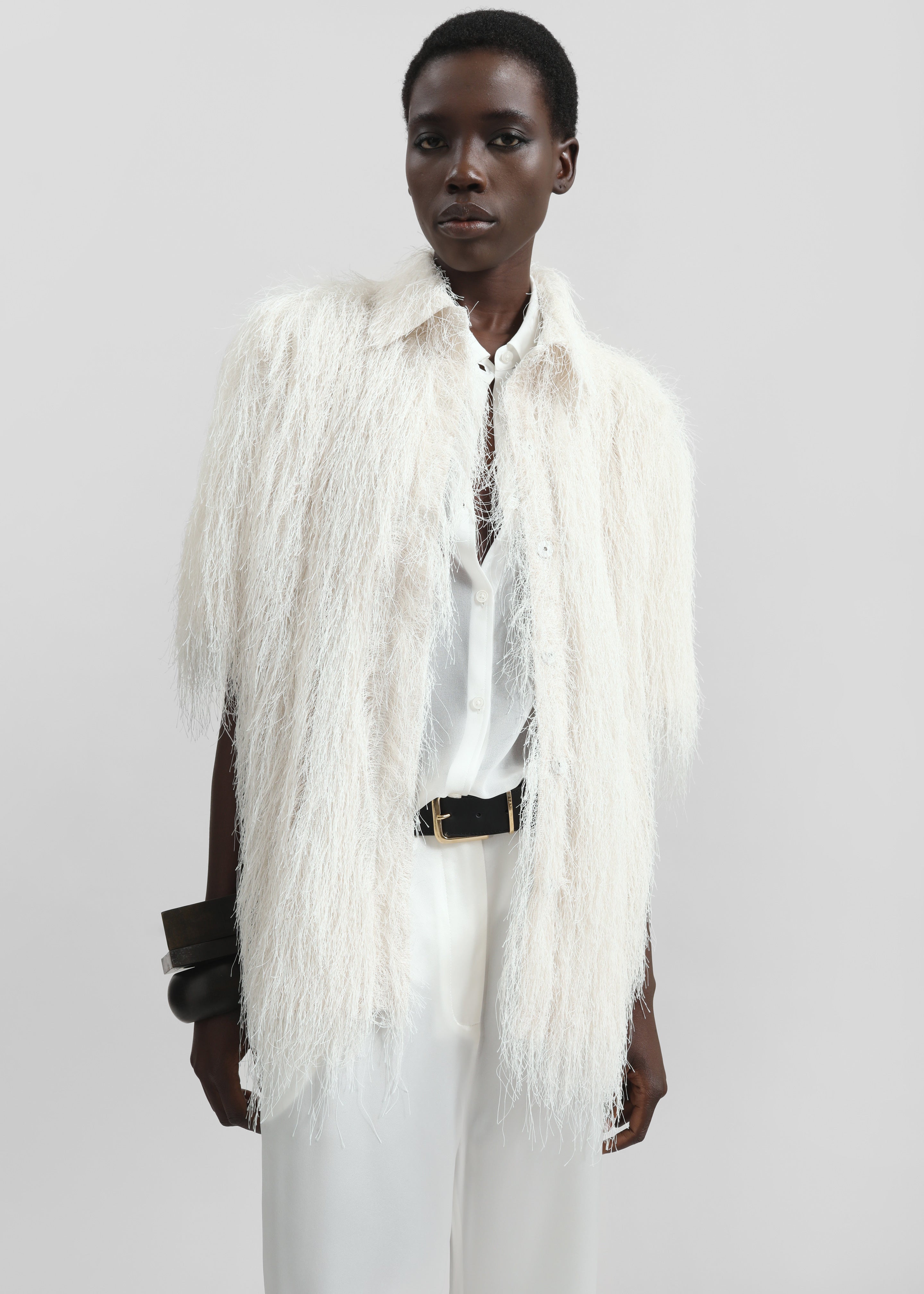 Paolina Fringed Shirt - White - 1