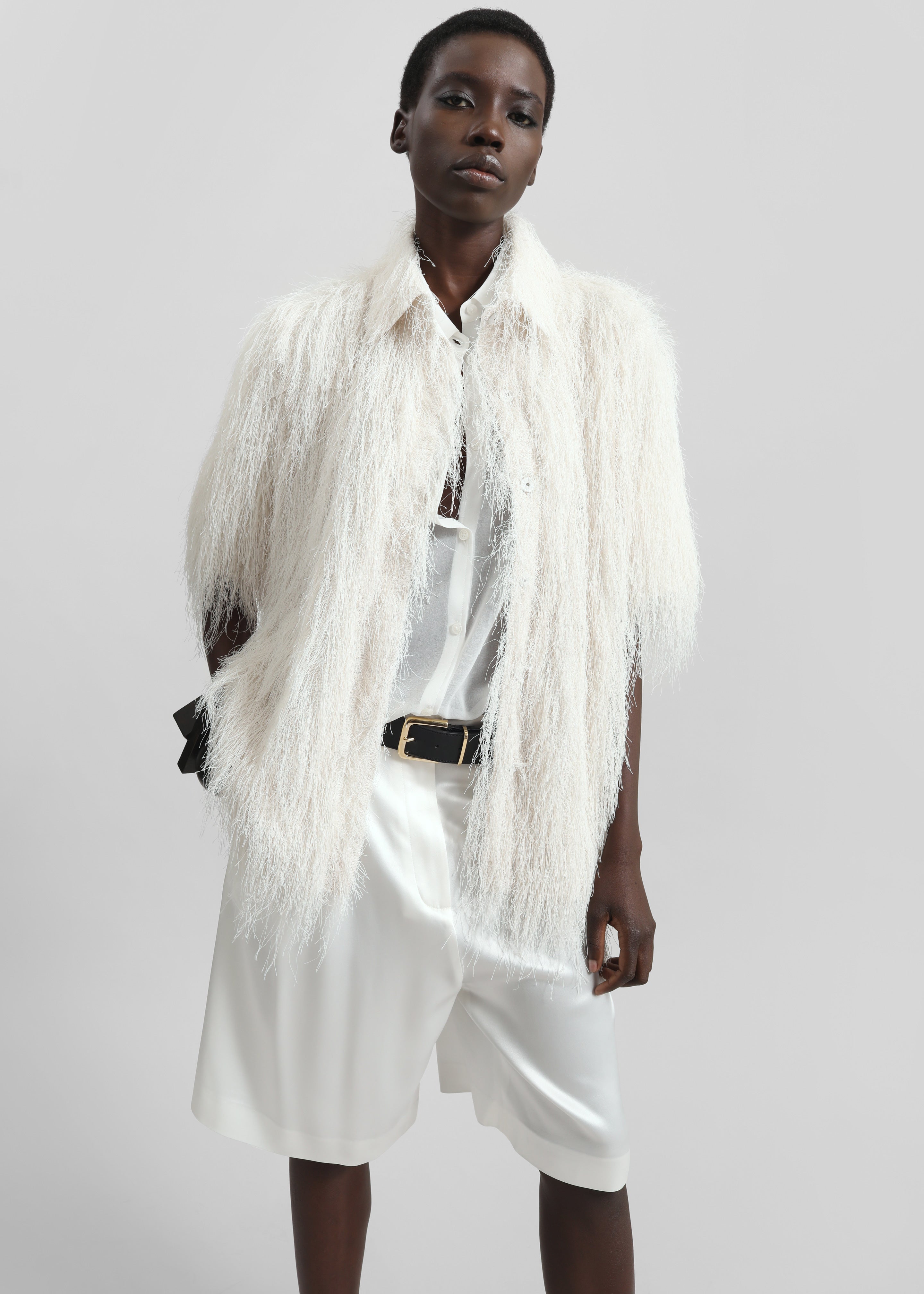 Paolina Fringed Shirt - White - 4
