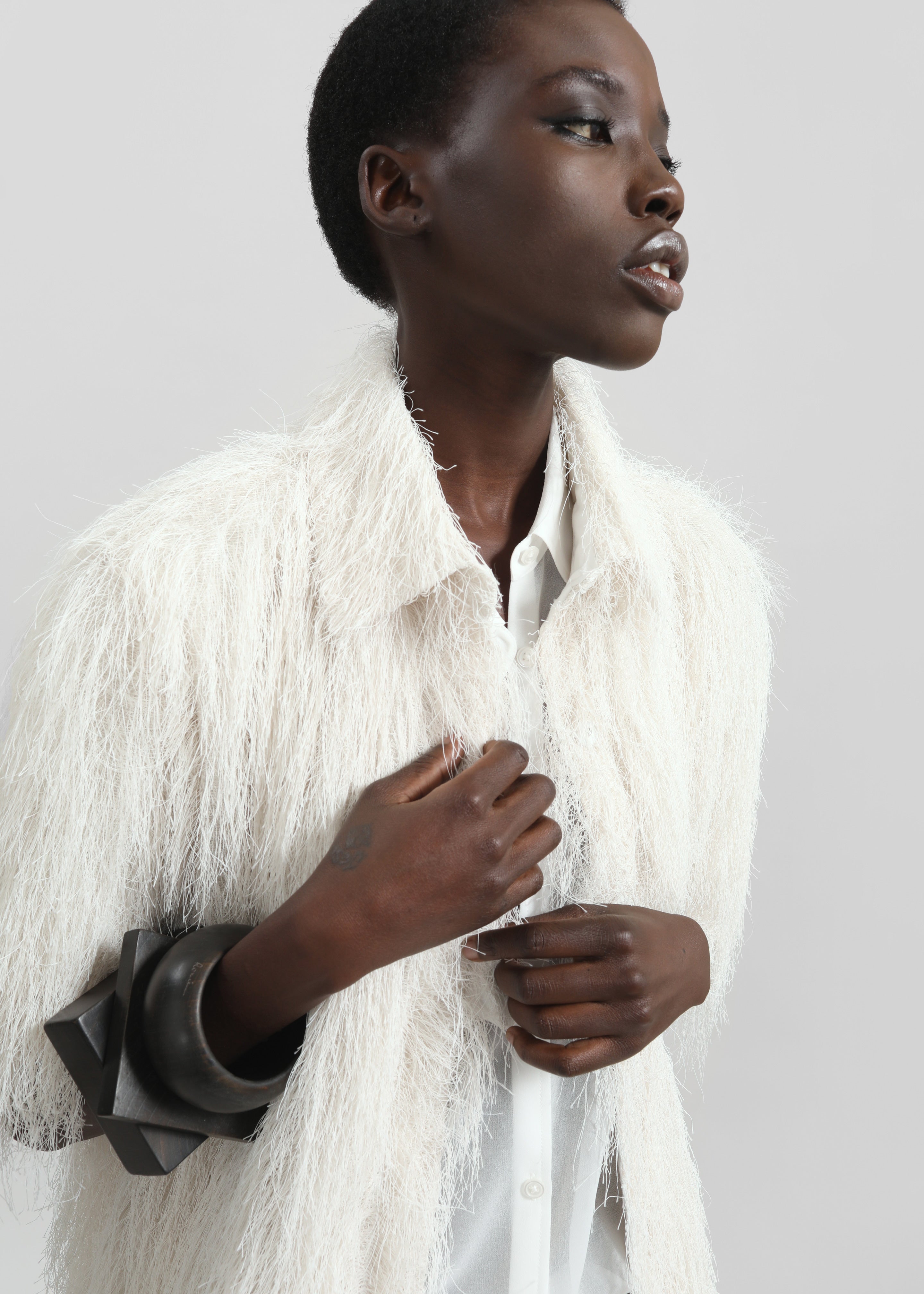 Paolina Fringed Shirt - White - 3