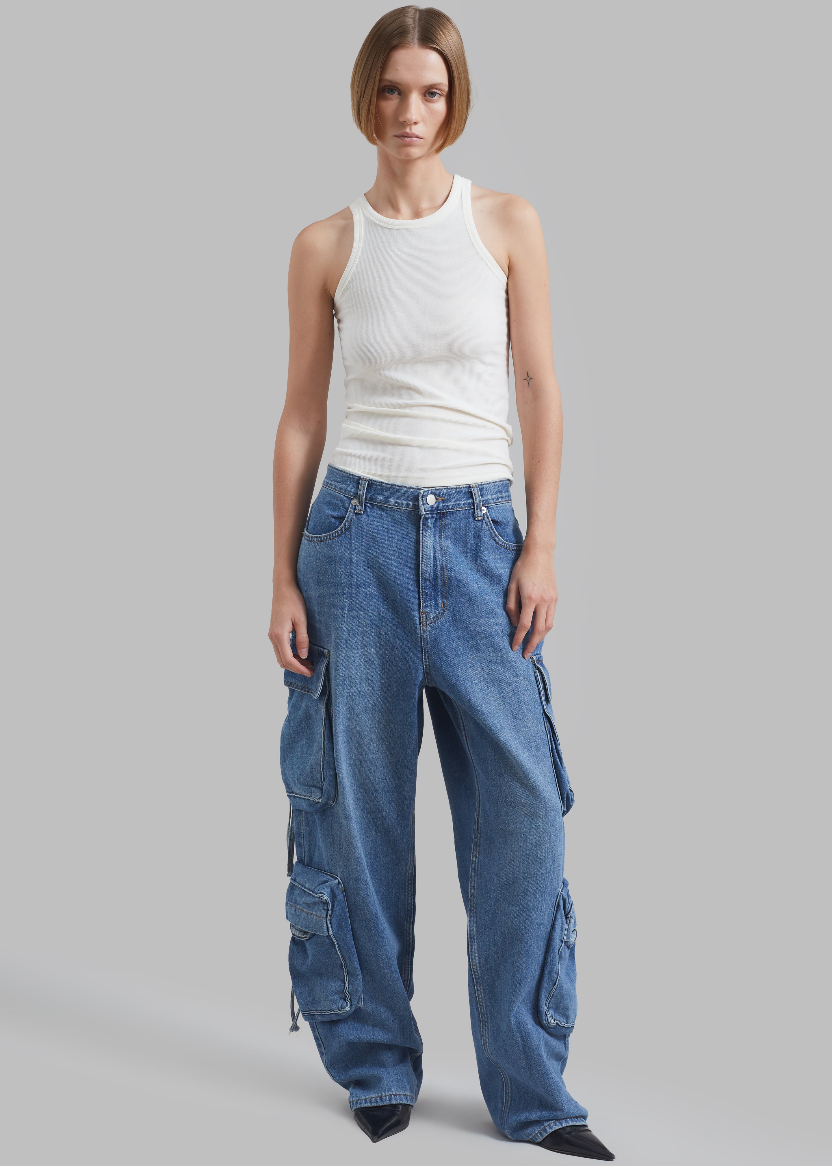 Parker Denim Cargo Pants - Medium Wash - 2