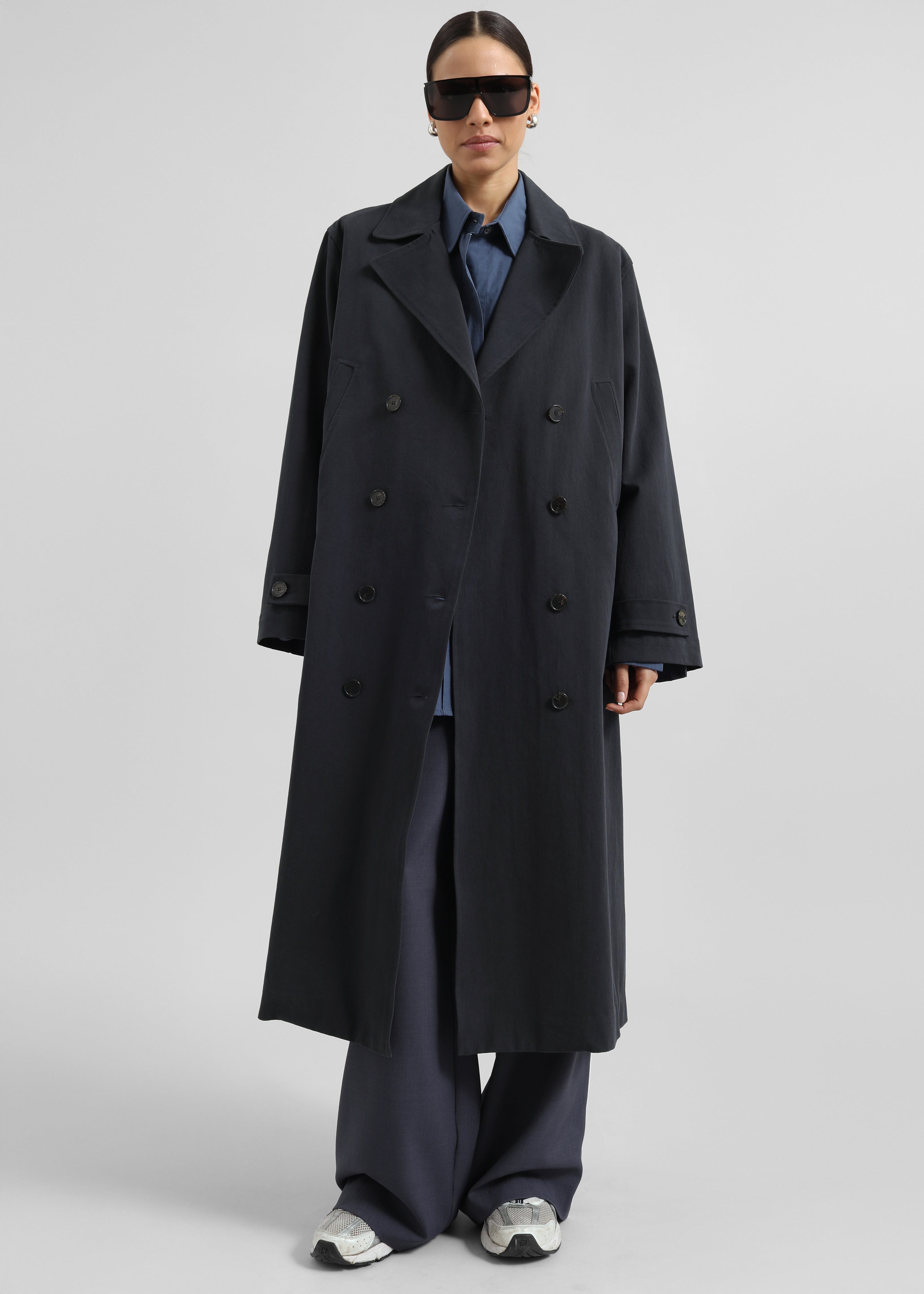 Pello Trench Coat - Navy - 4