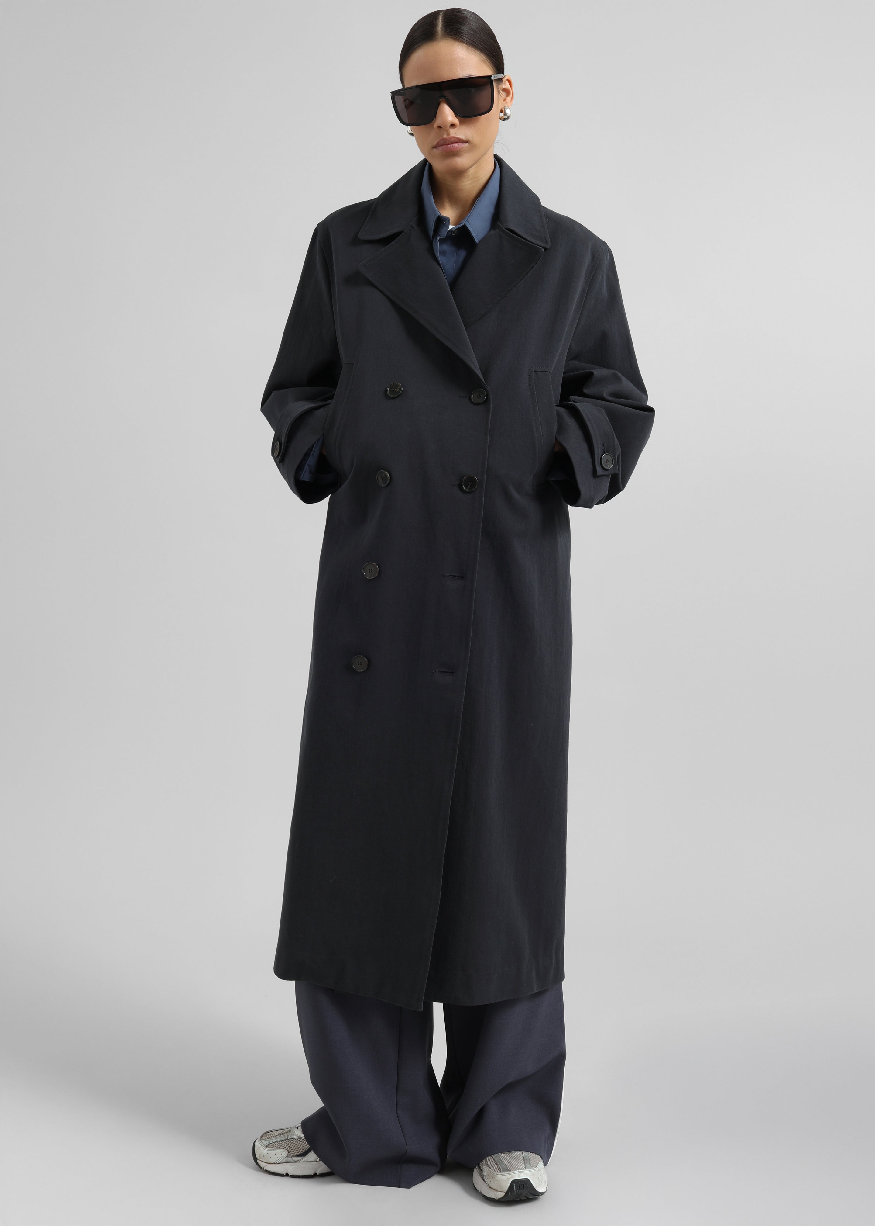 Pello Trench Coat - Navy - 6