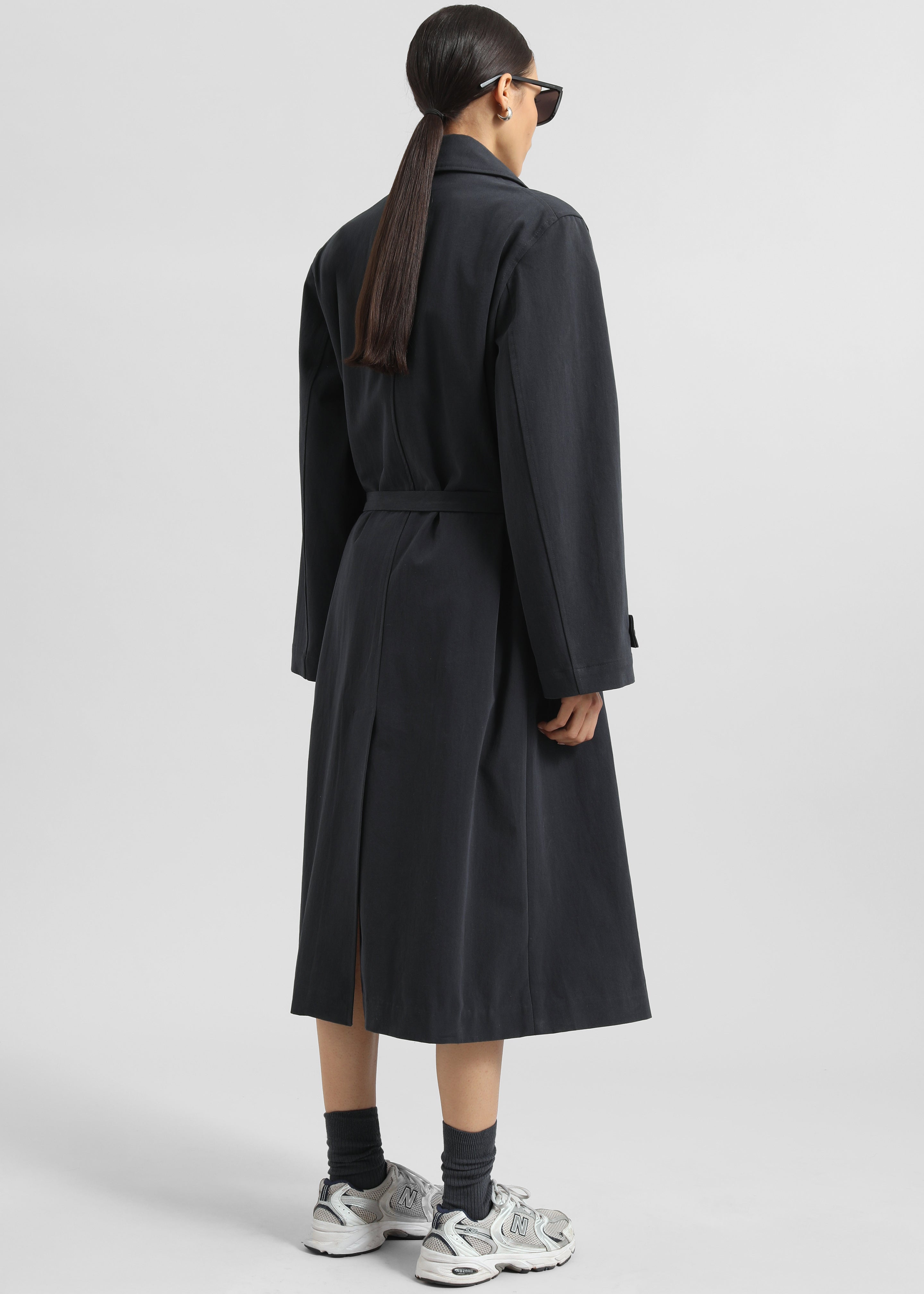 Pello Trench Coat - Navy - 7