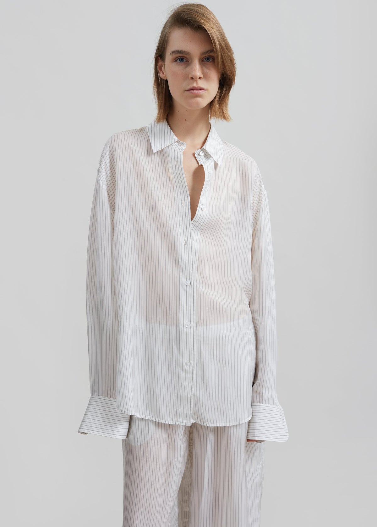 Peri Double Striped Shirt - White/Black Stripe - 2