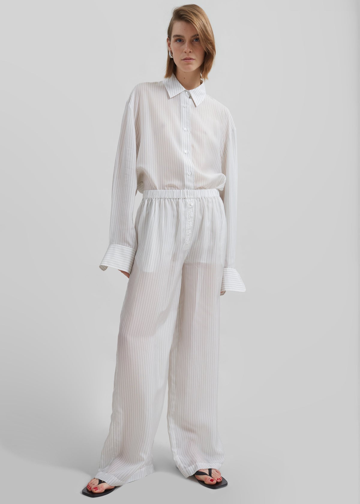 Peri Double Striped Shirt - White/Black Stripe - 6
