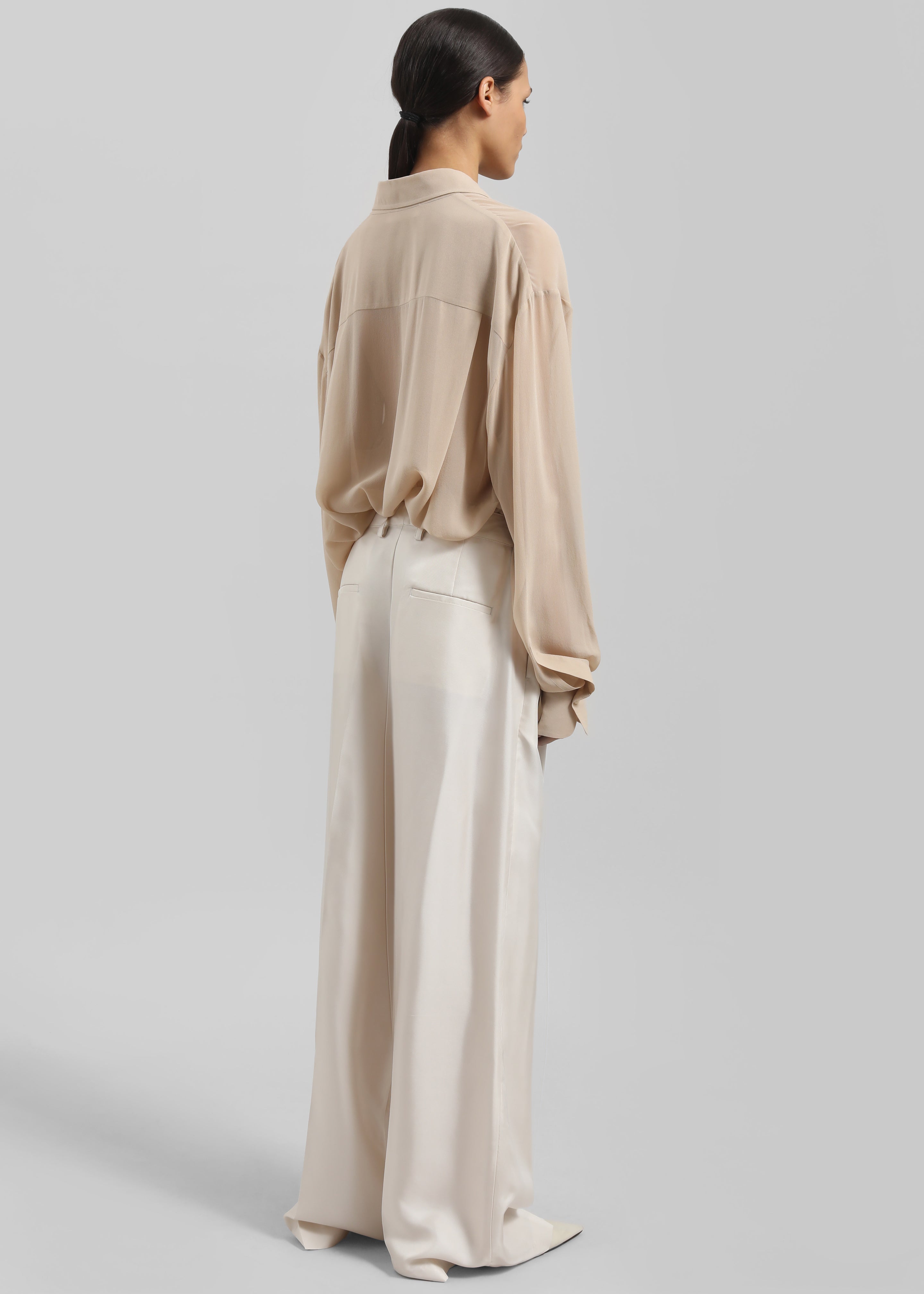 Peri Silk Georgette Shirt - Beige - 10