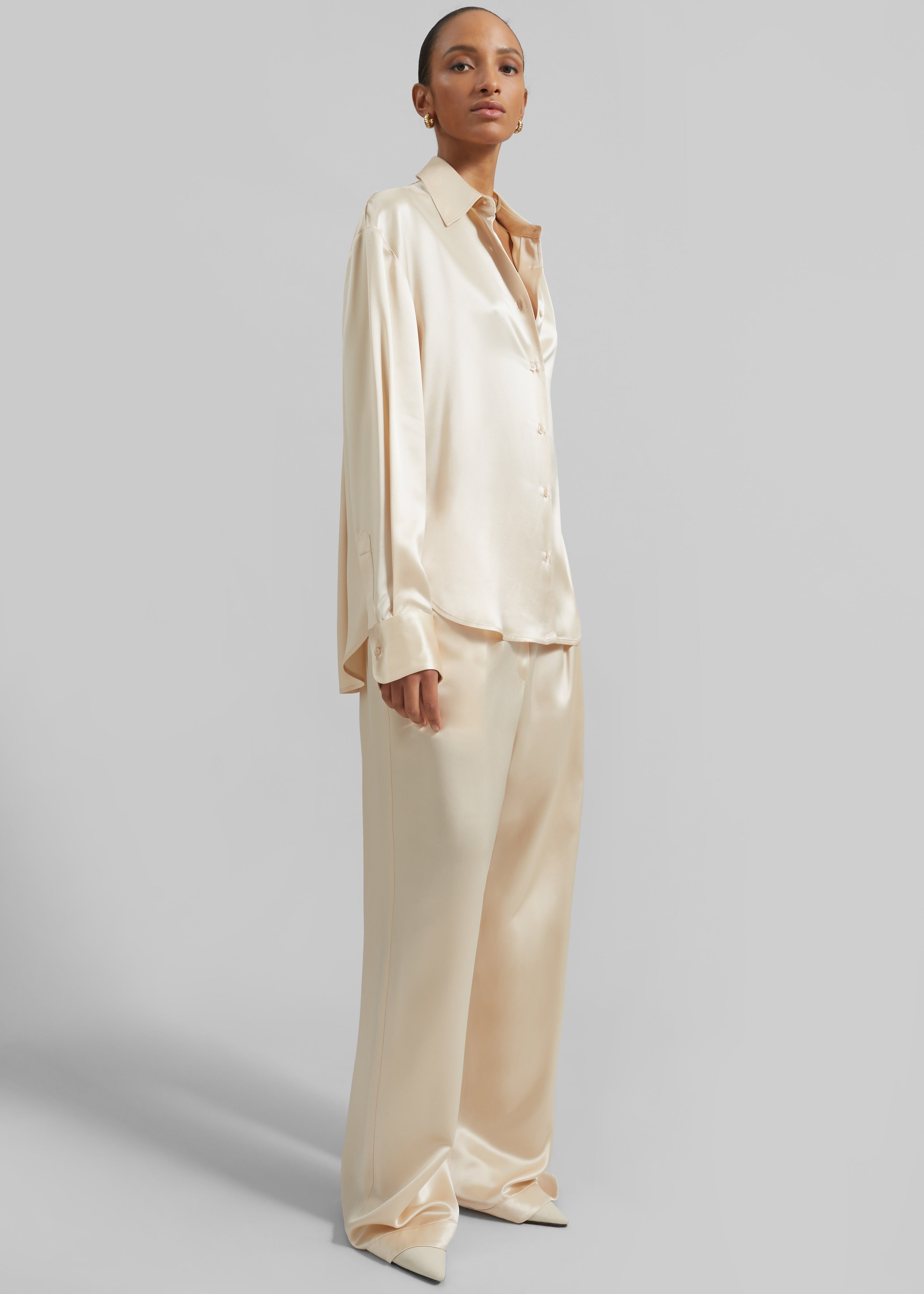 Peri Satin Shirt - Champagne - 4