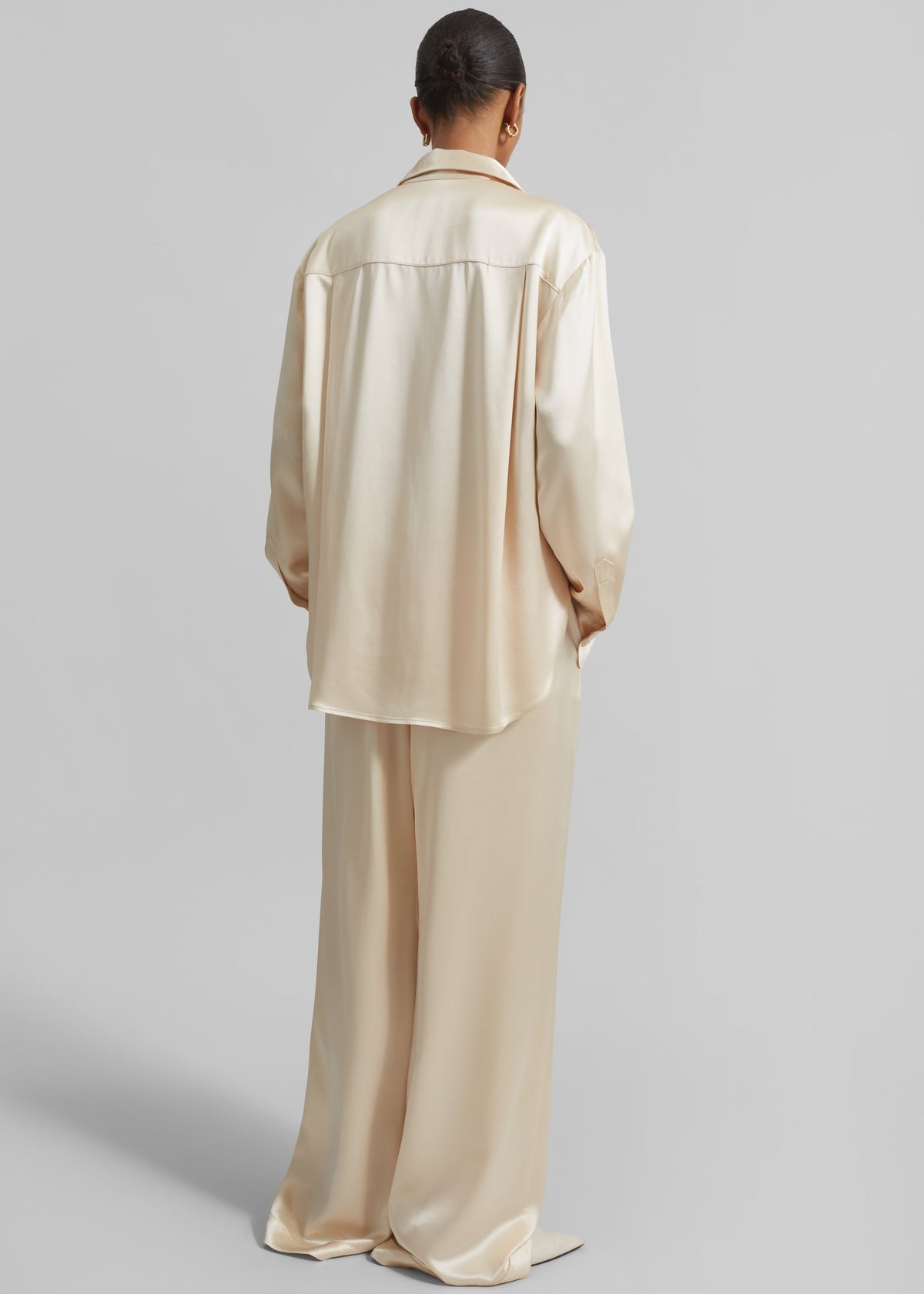 Peri Satin Shirt - Champagne - 5