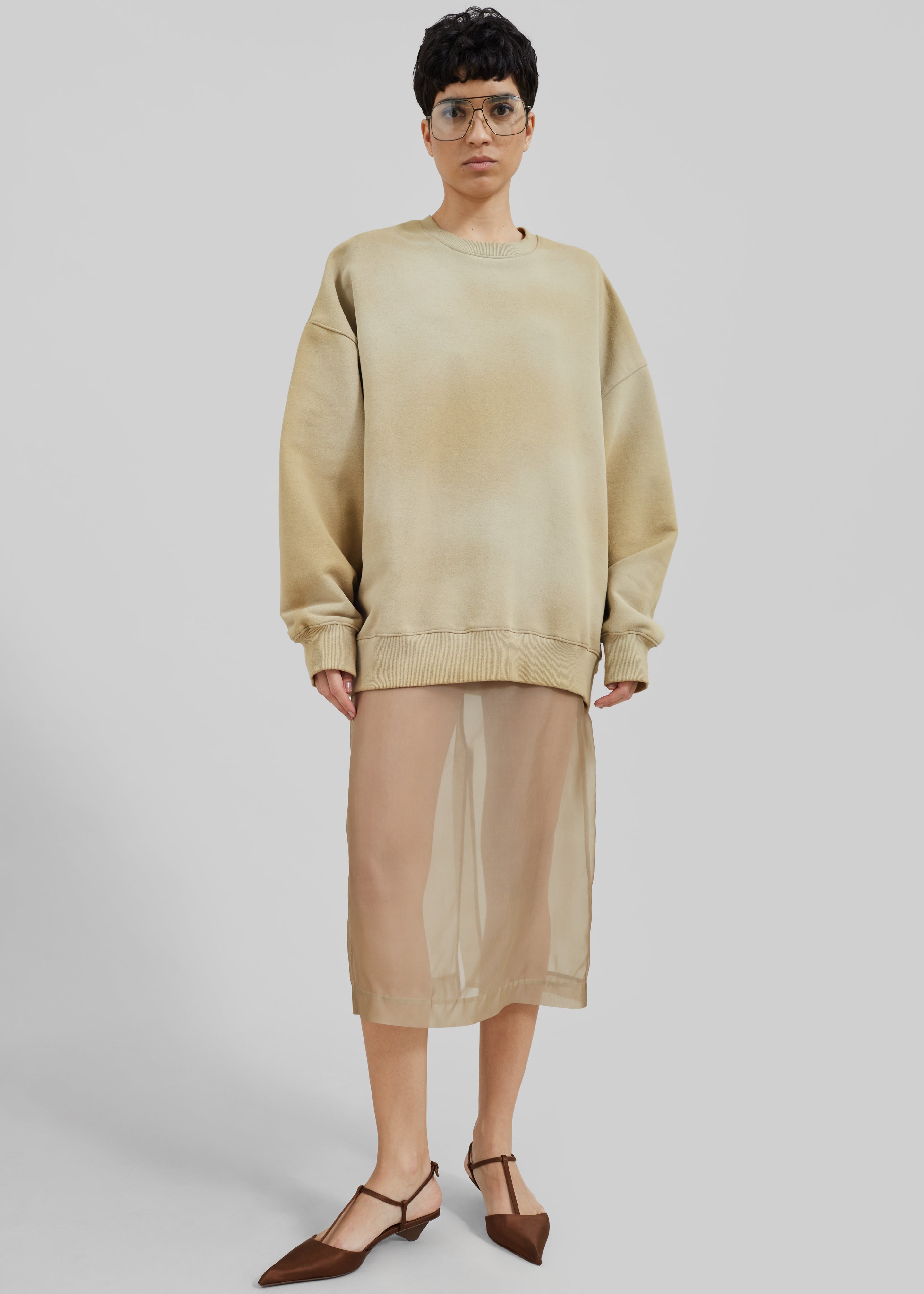 Peri Sheer Midi Skirt - Desert Sand - 4