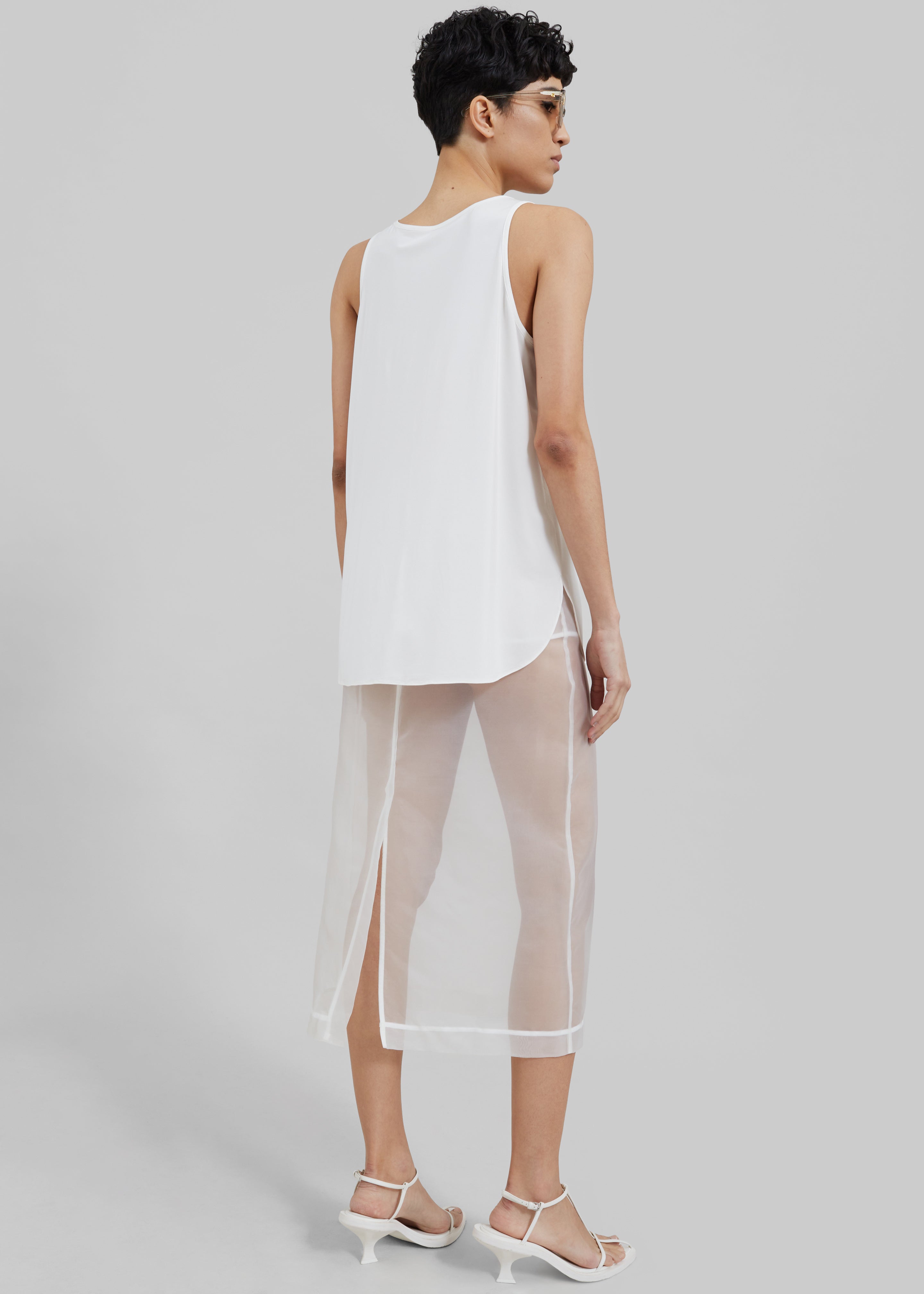 Peri Sheer Midi Skirt - White - 6