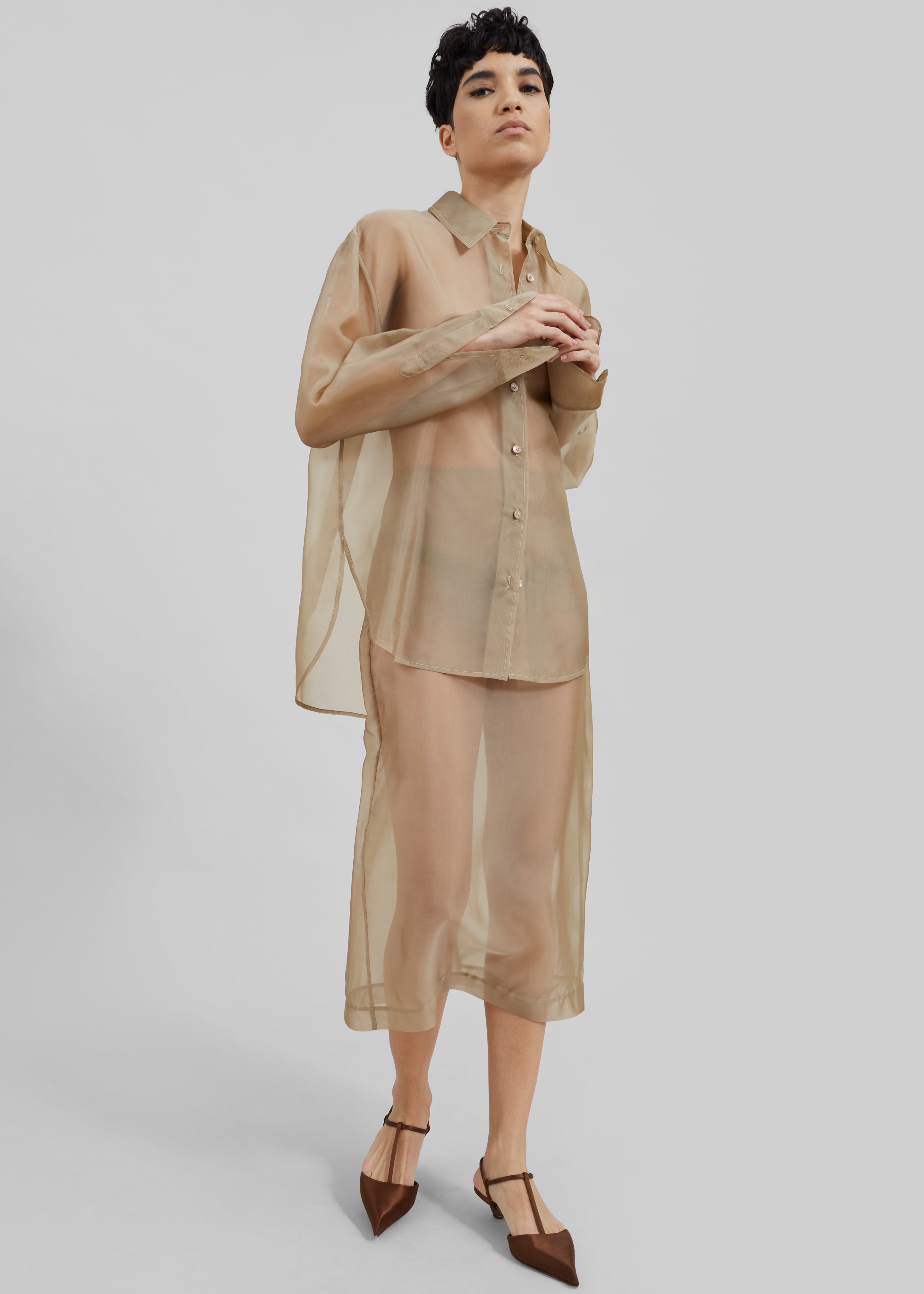 Peri Sheer Shirt - Desert Sand - 5