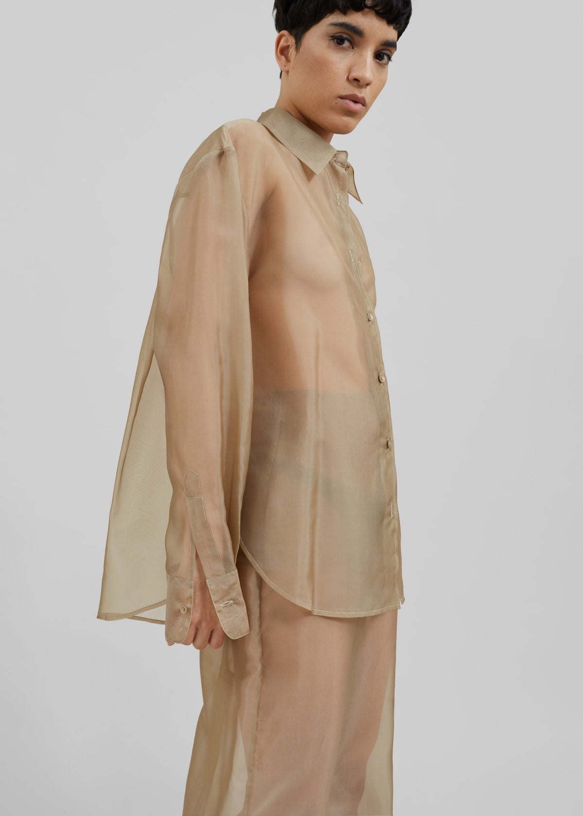 Peri Sheer Shirt - Desert Sand - 4