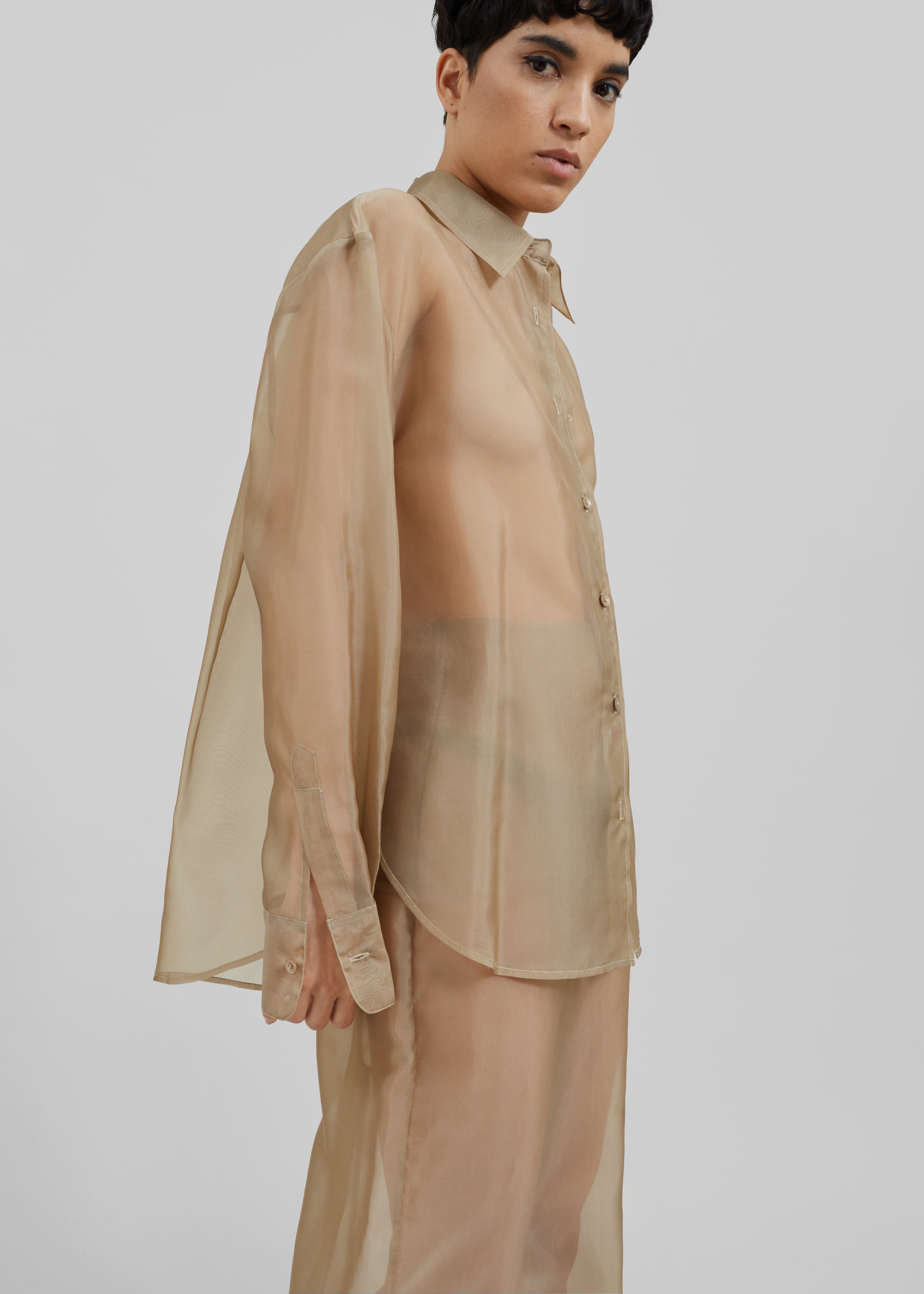 Peri Sheer Shirt - Desert Sand - 4