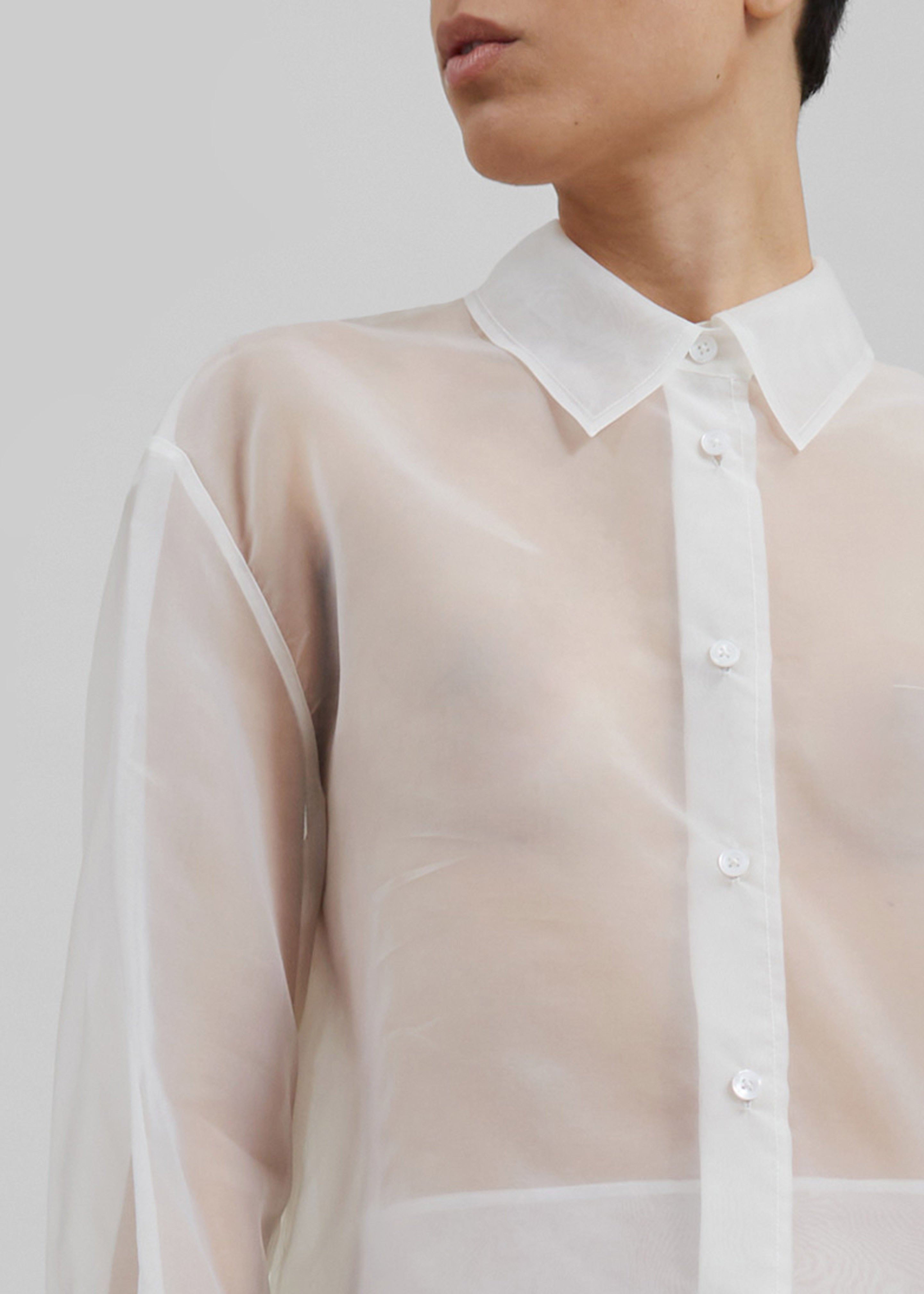 Peri Sheer Shirt - White - 5