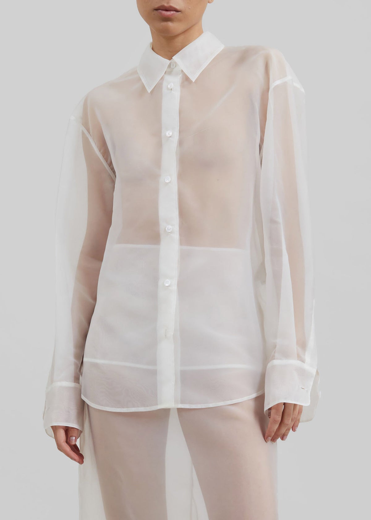 Peri Sheer Shirt - White - 3