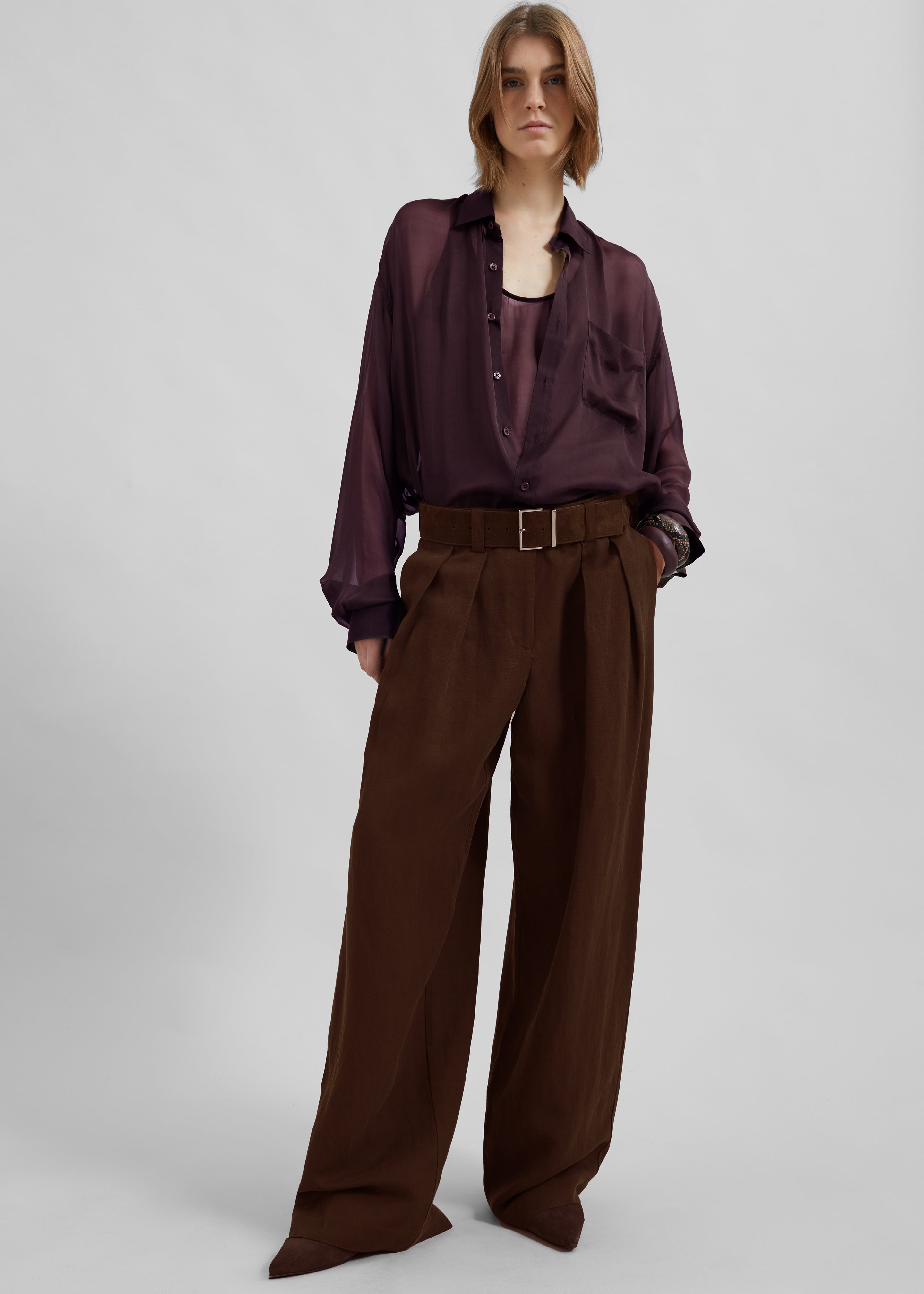 Peri Georgette Shirt - Burgundy - 9