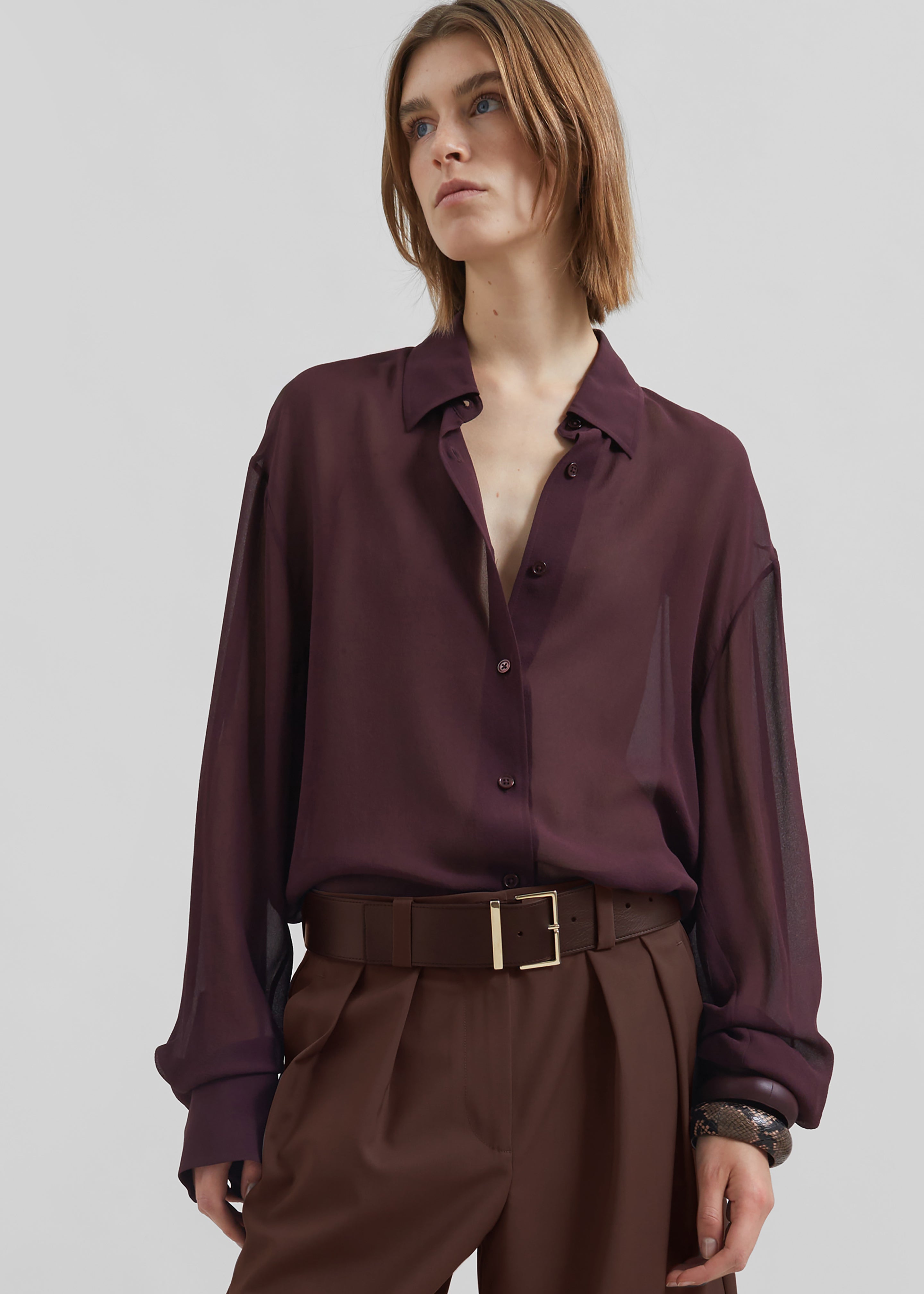 Peri Georgette Shirt - Burgundy - 6