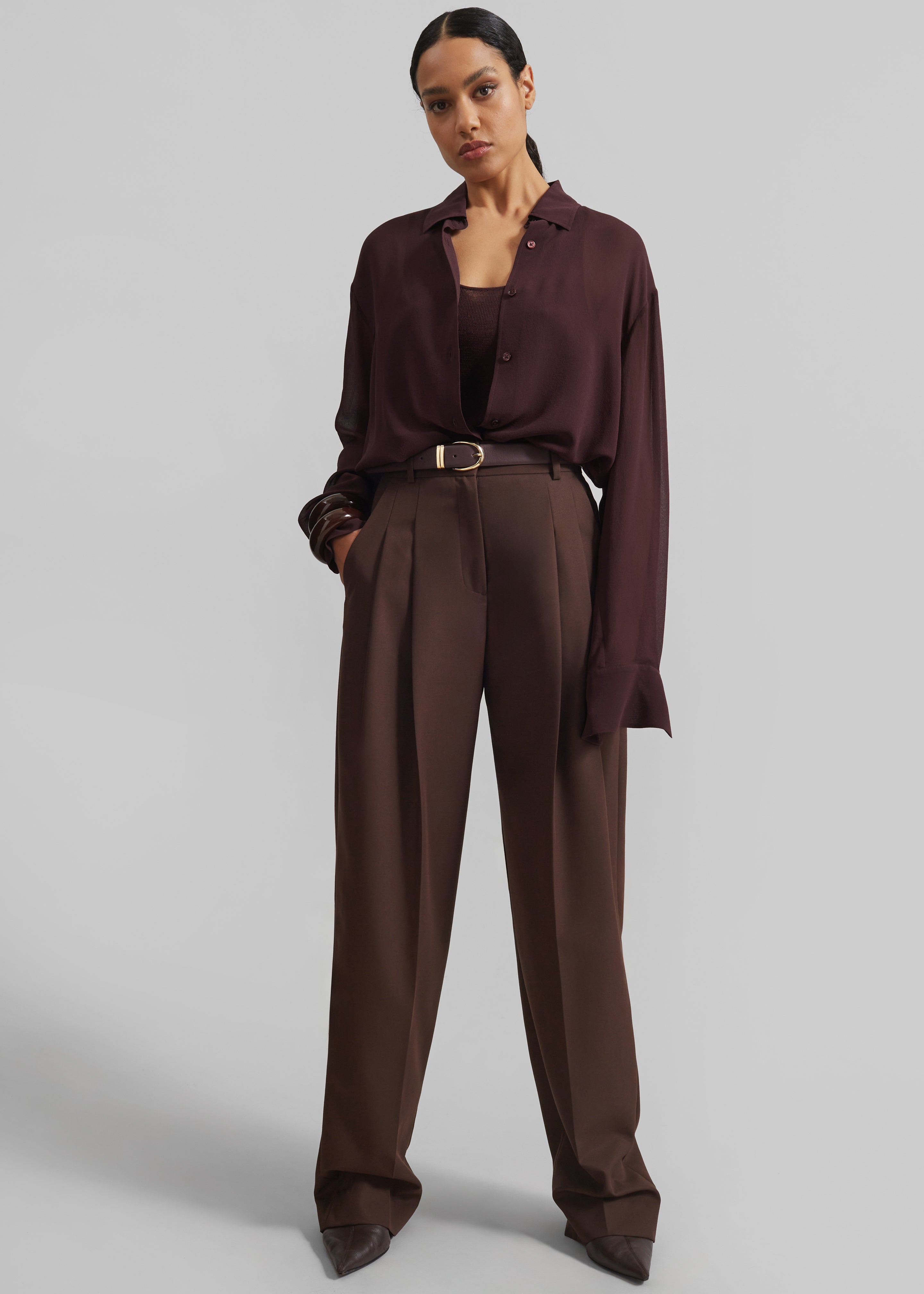 Peri Georgette Shirt - Burgundy - 12