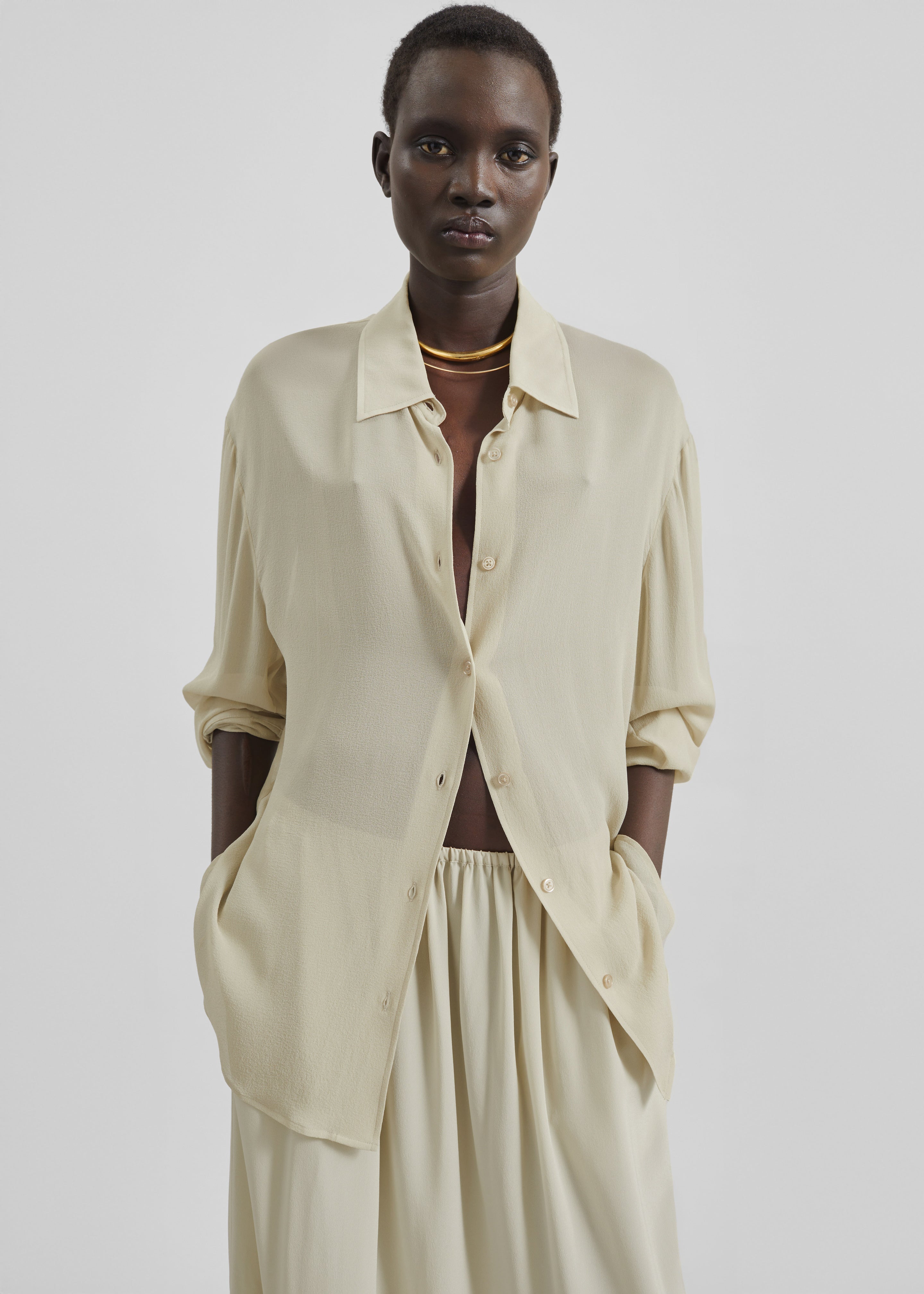 Peri Georgette Shirt - Cement - 5