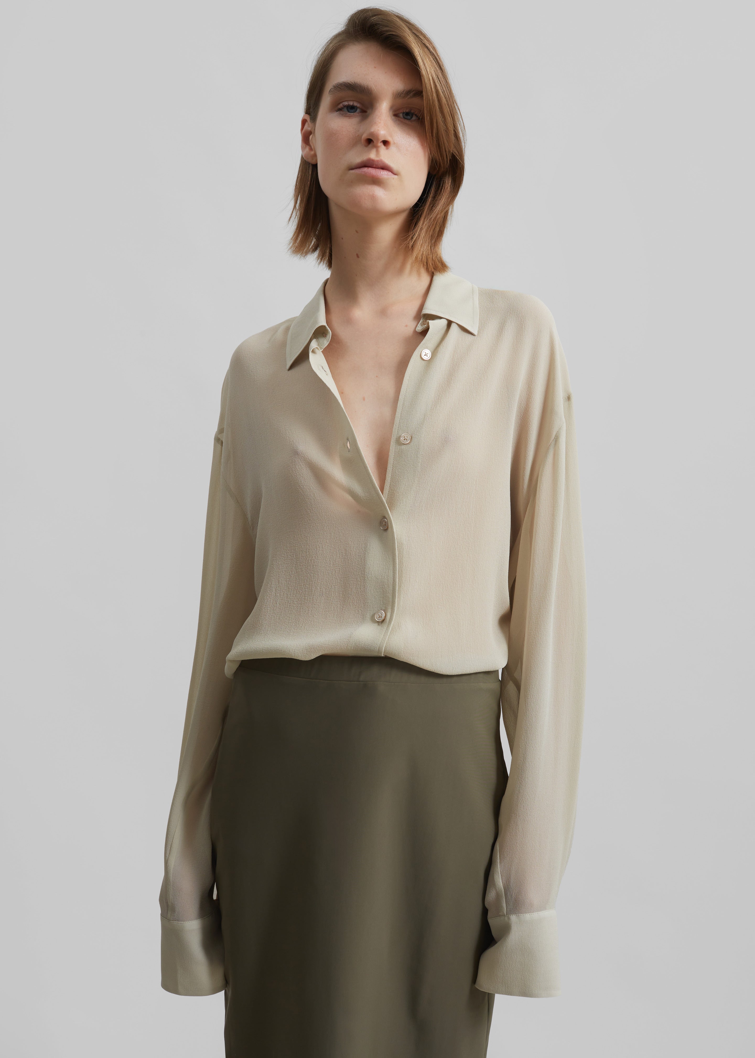 Peri Georgette Shirt - Cement - 3