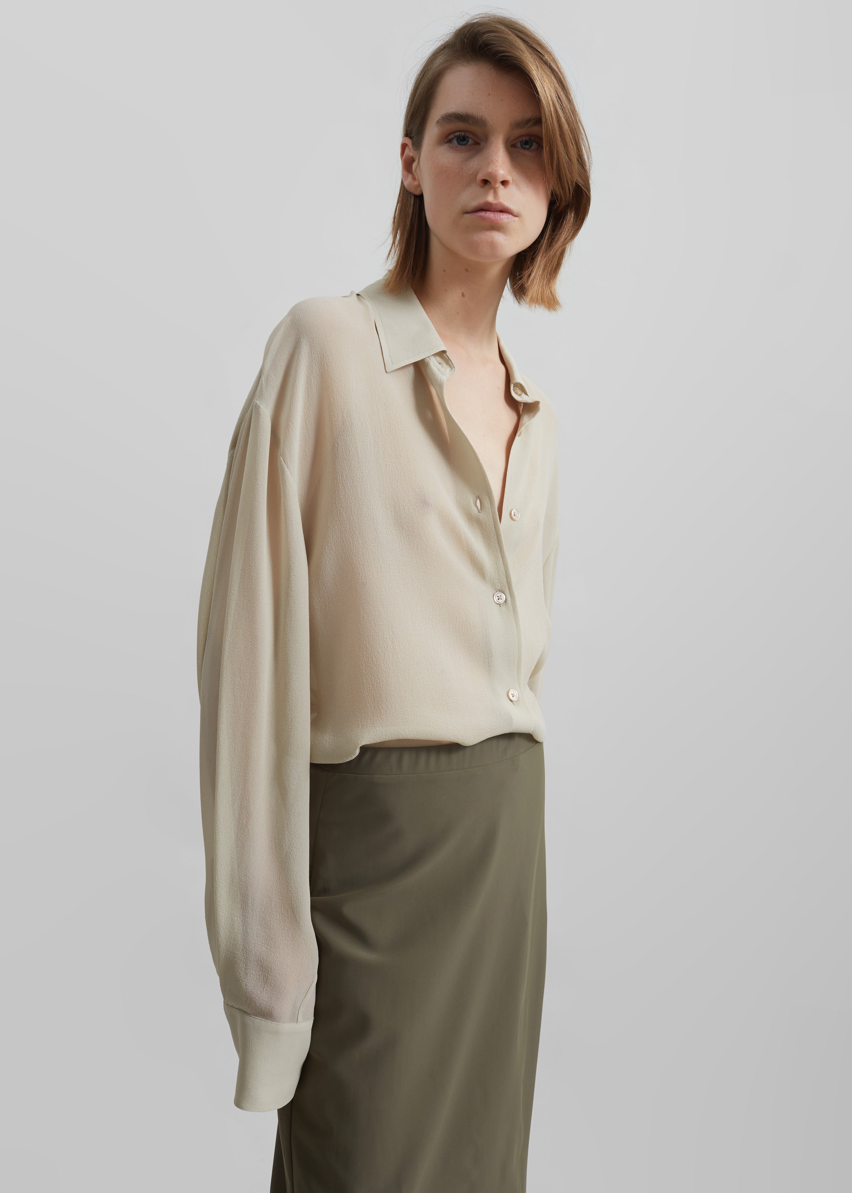 Peri Georgette Shirt - Cement - 5