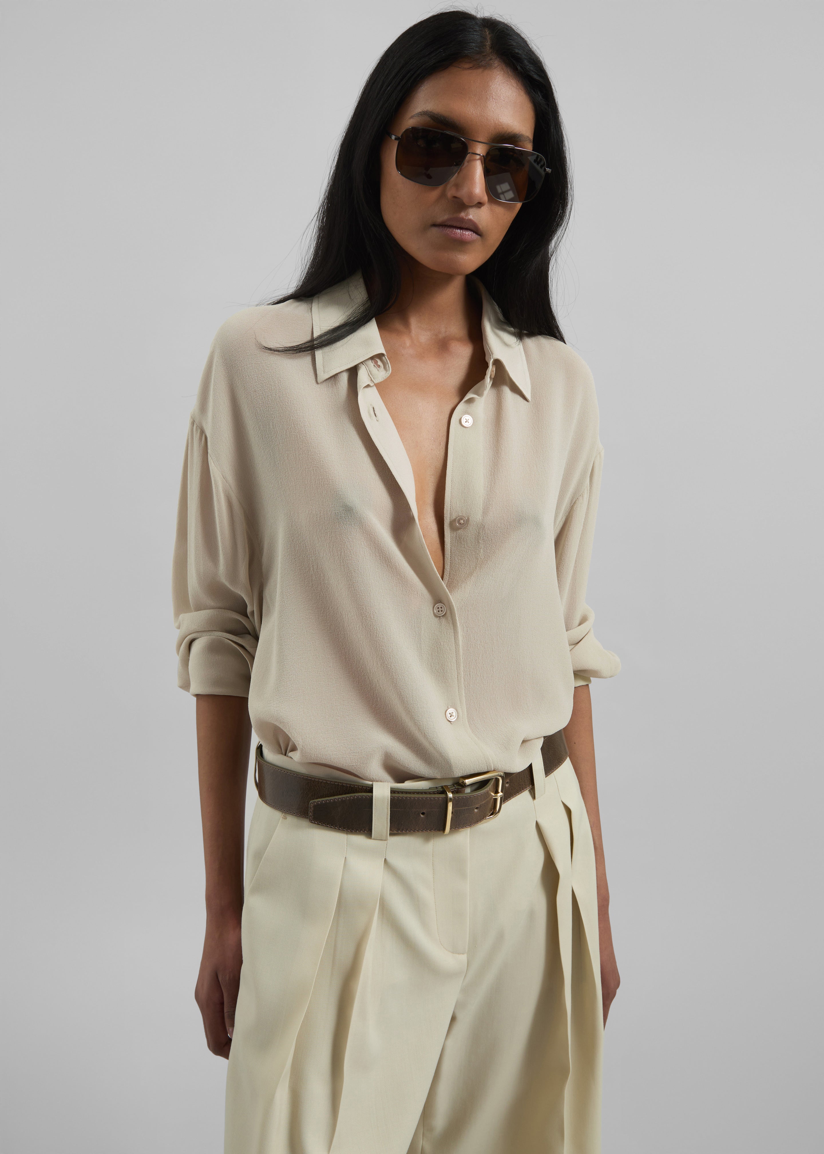 Peri Georgette Shirt - Cement - 1