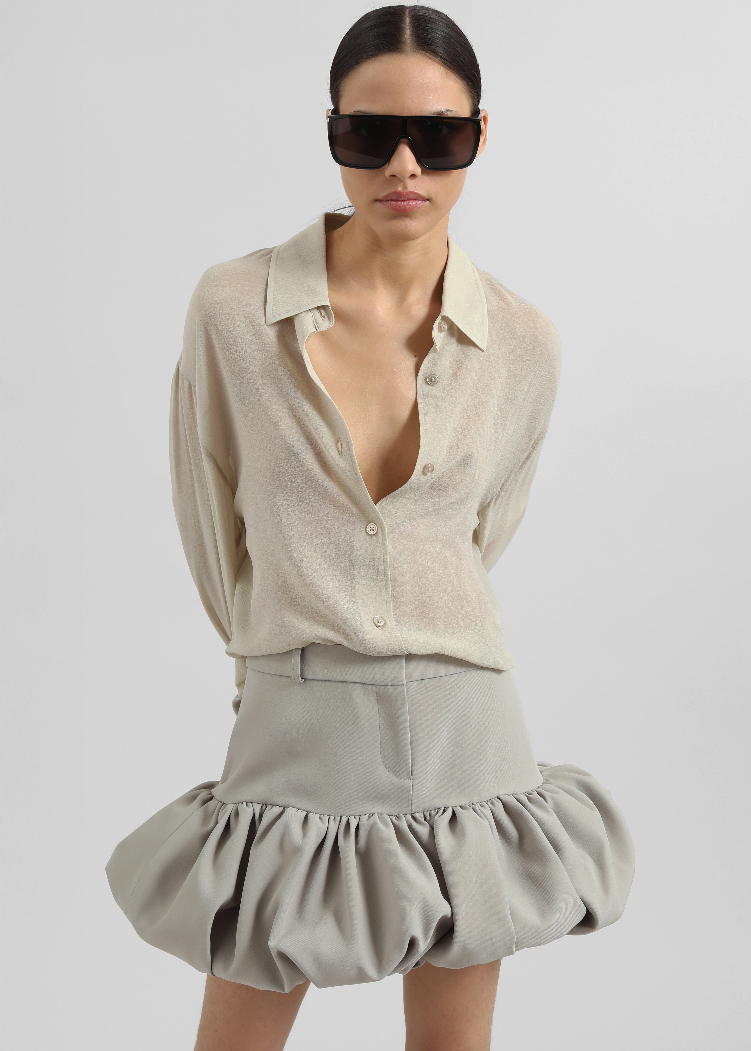 Peri Georgette Shirt - Cement - 8