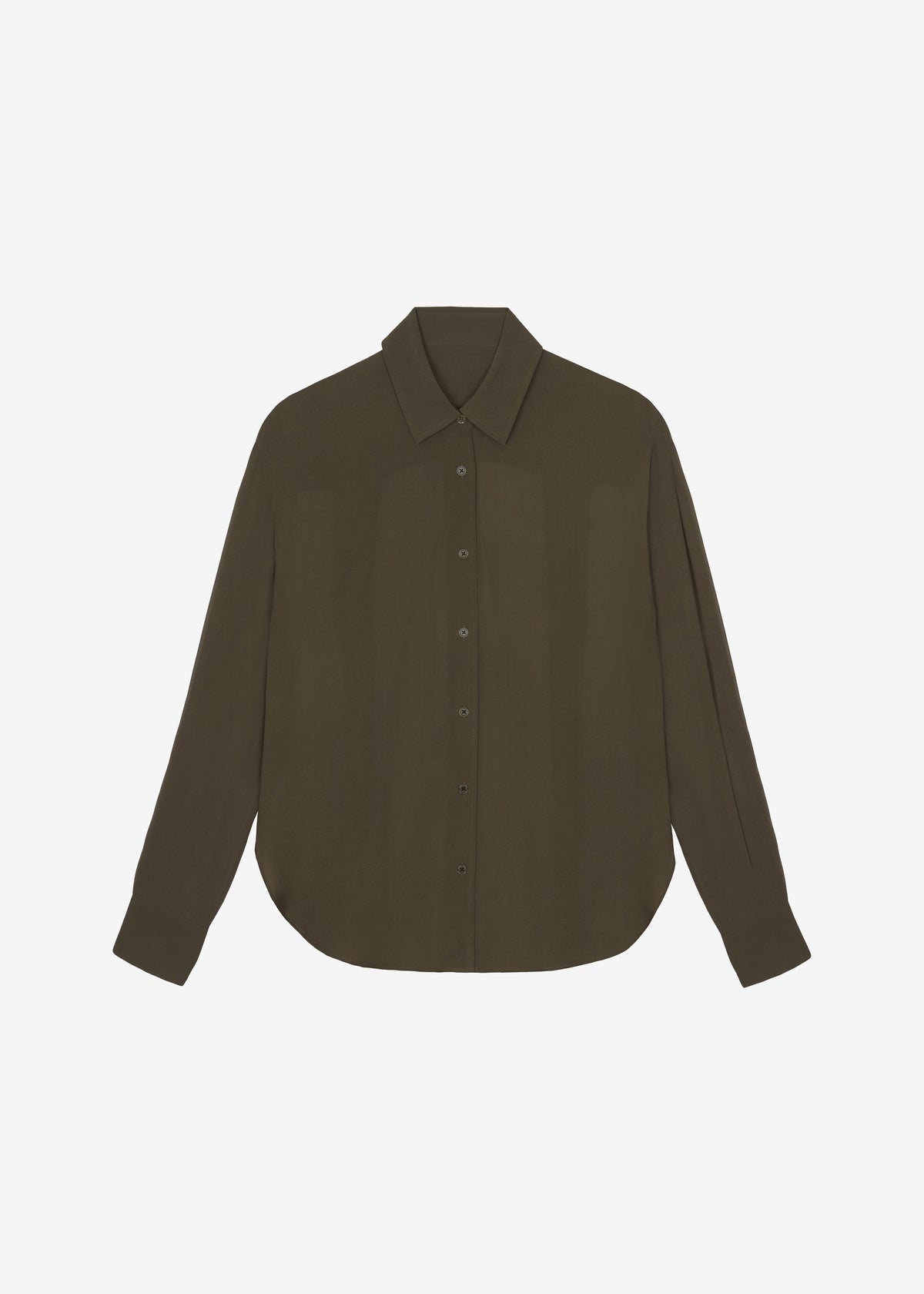 Peri Silk Georgette Shirt - Khaki - 11