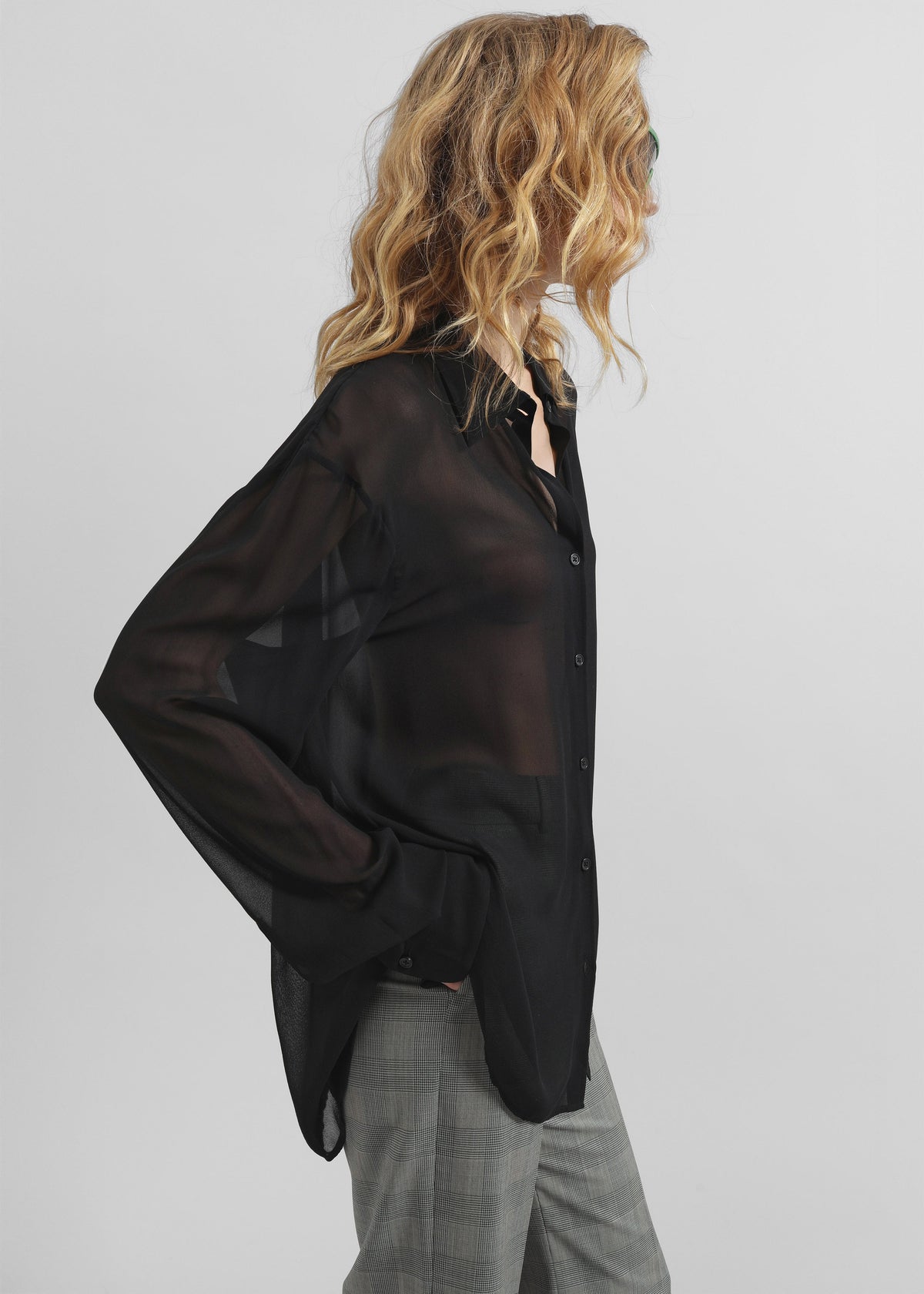 Peri Georgette Shirt - Black - 3