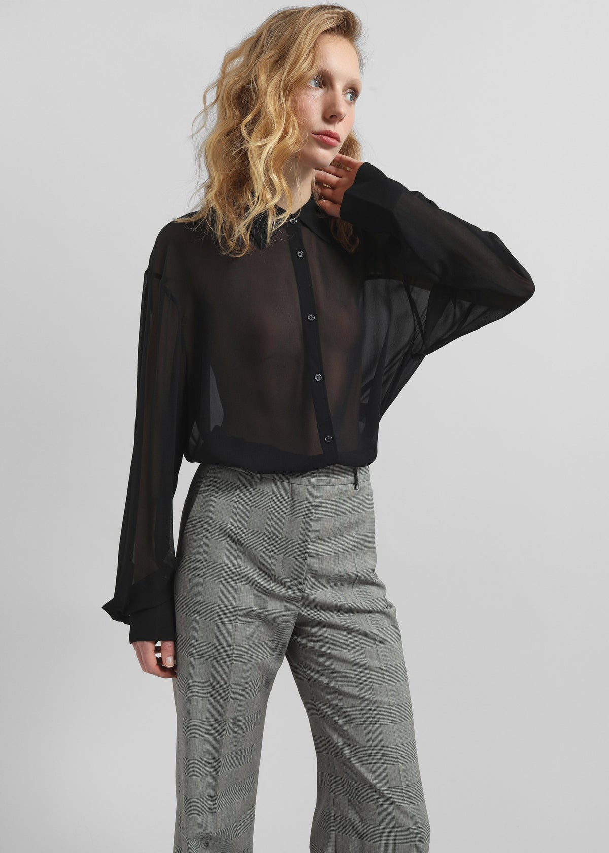 Peri Georgette Shirt - Black - 5