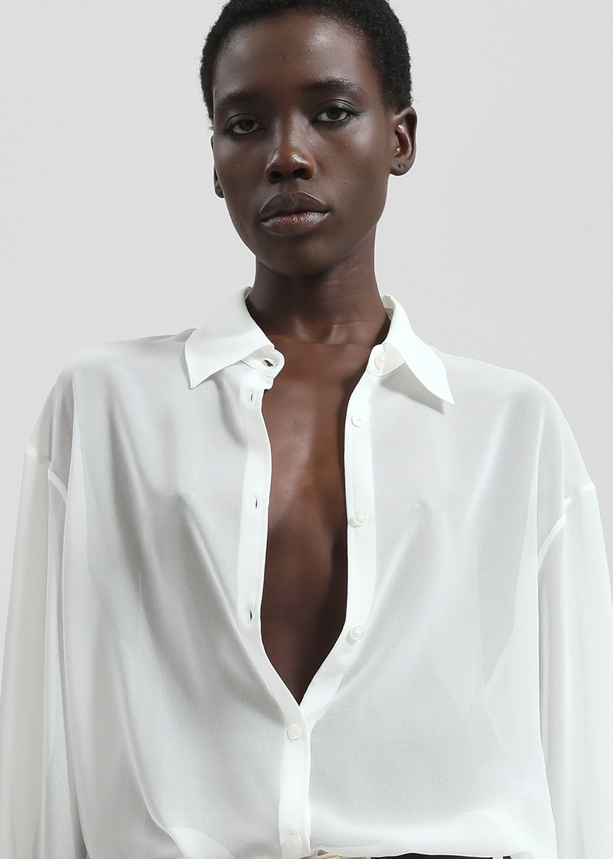 Peri Georgette Shirt - White - 4