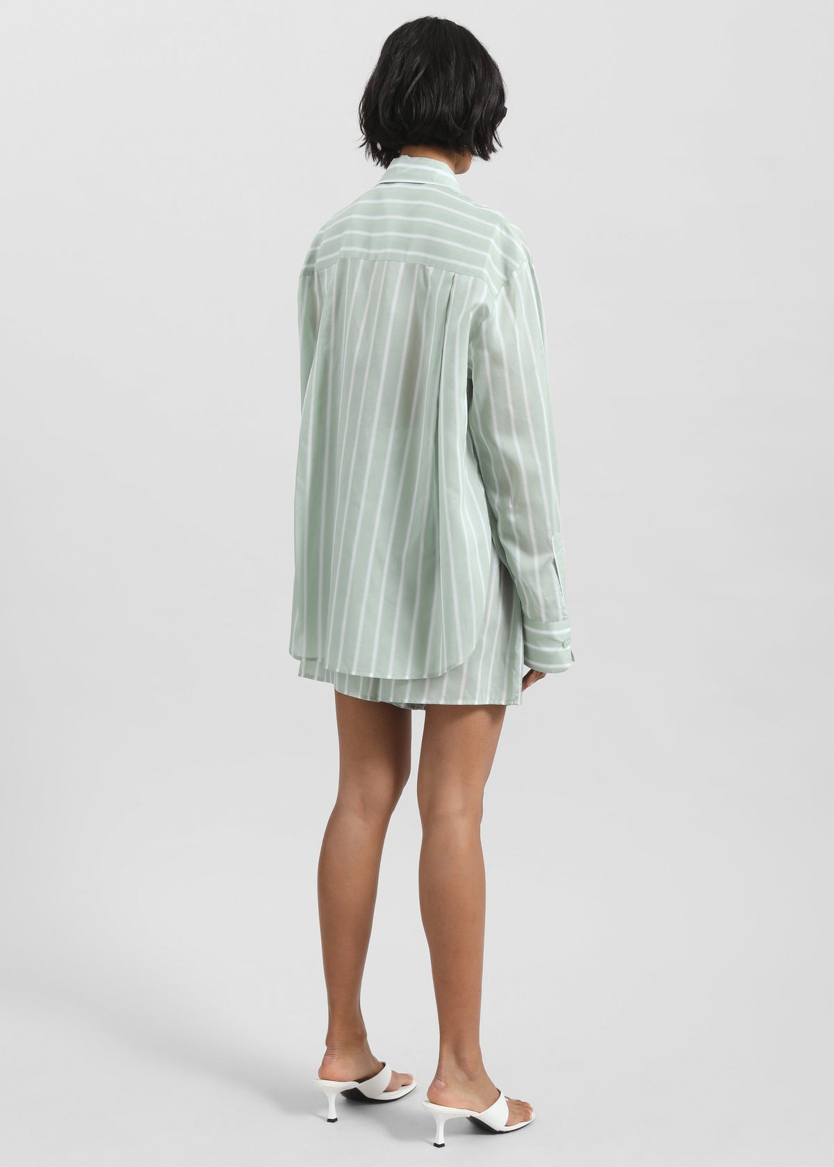 Lui Silk Boxer Shorts - Green Stripe - 9